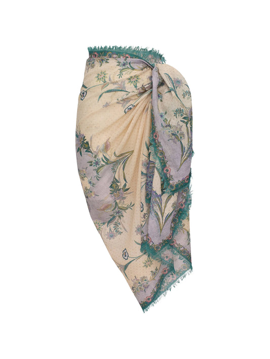 printed fringed sarong