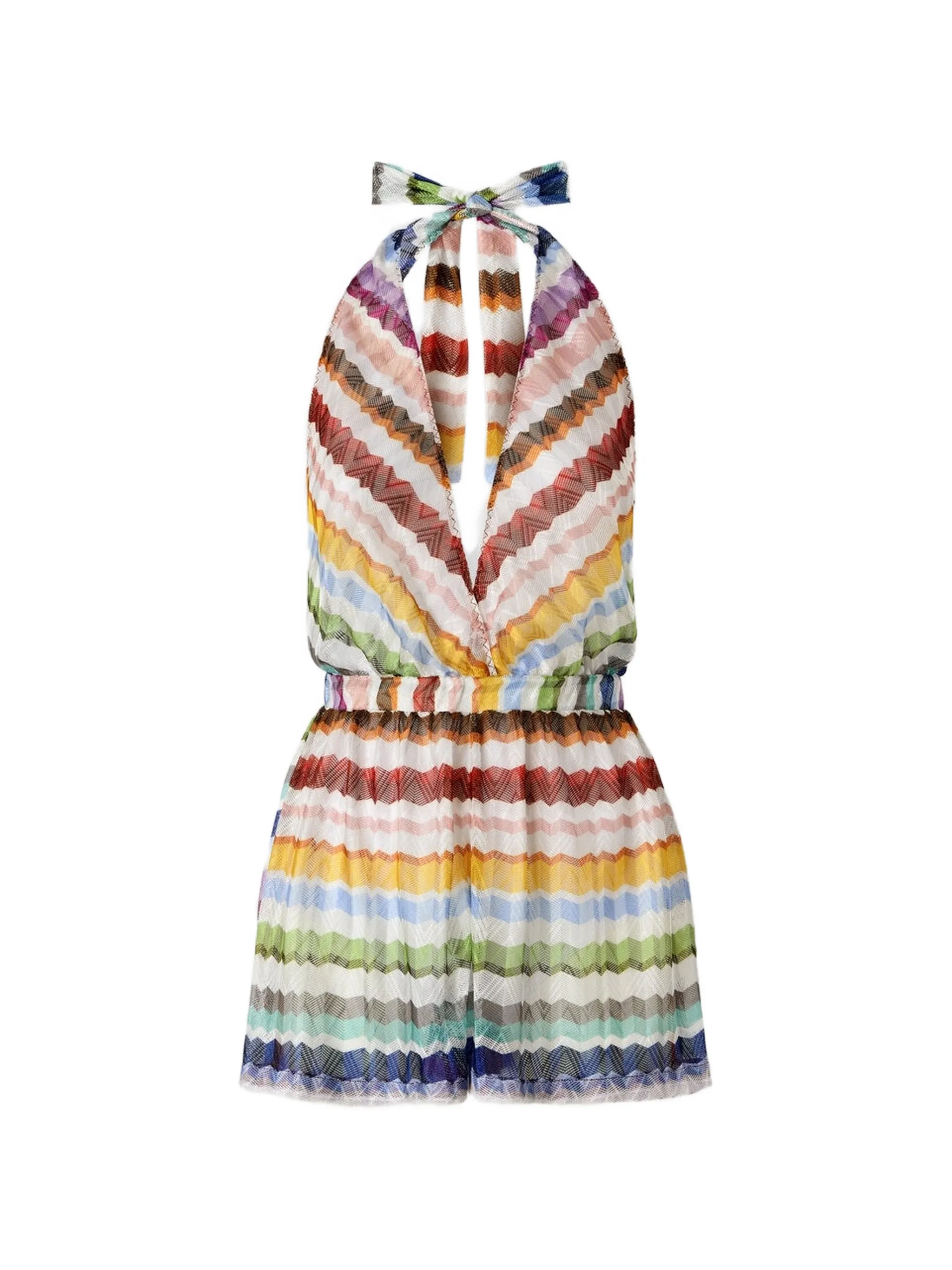 short Zigzag tulle cover-up jumpsuit