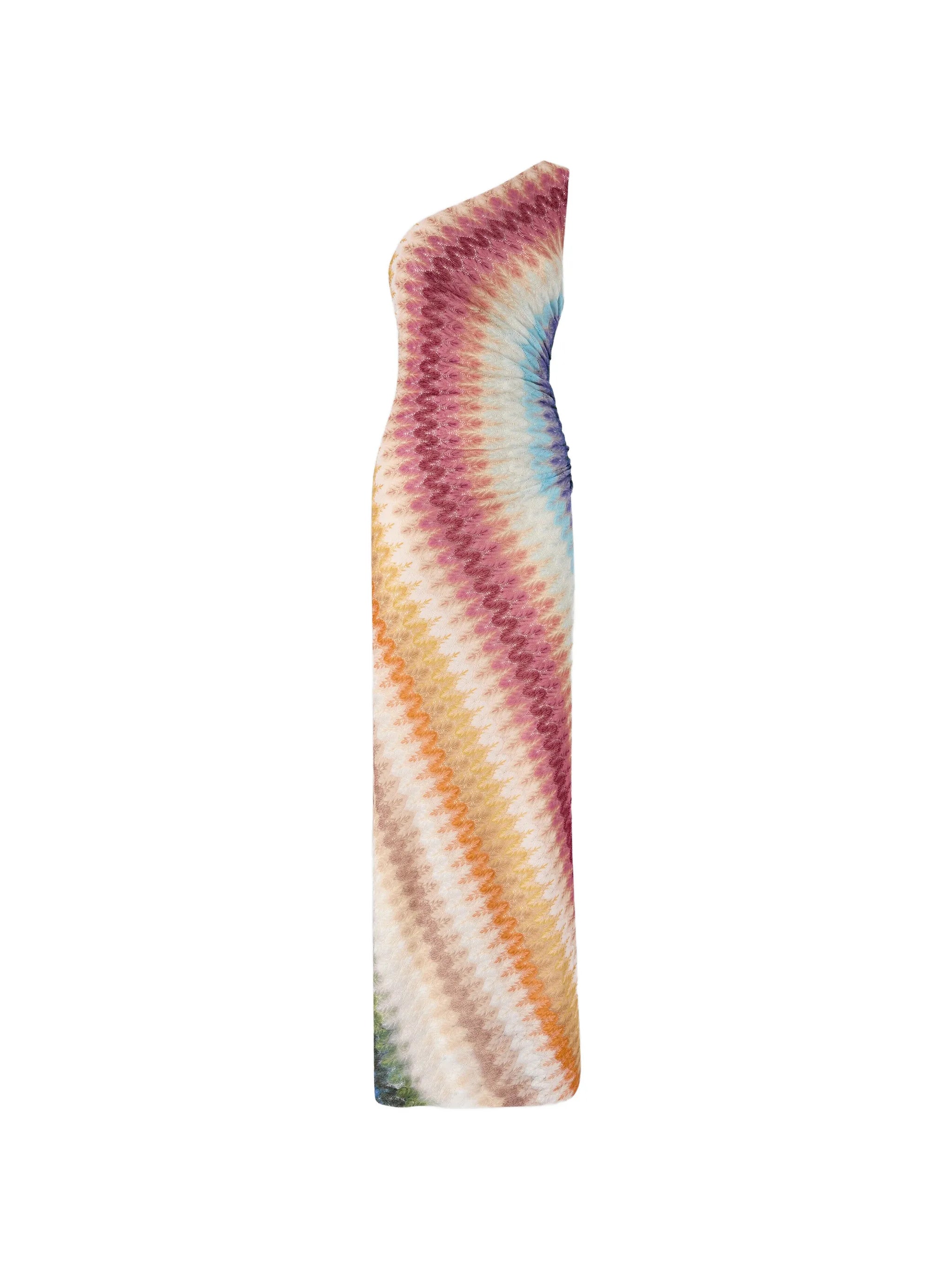 Zigzag one-shoulder dress