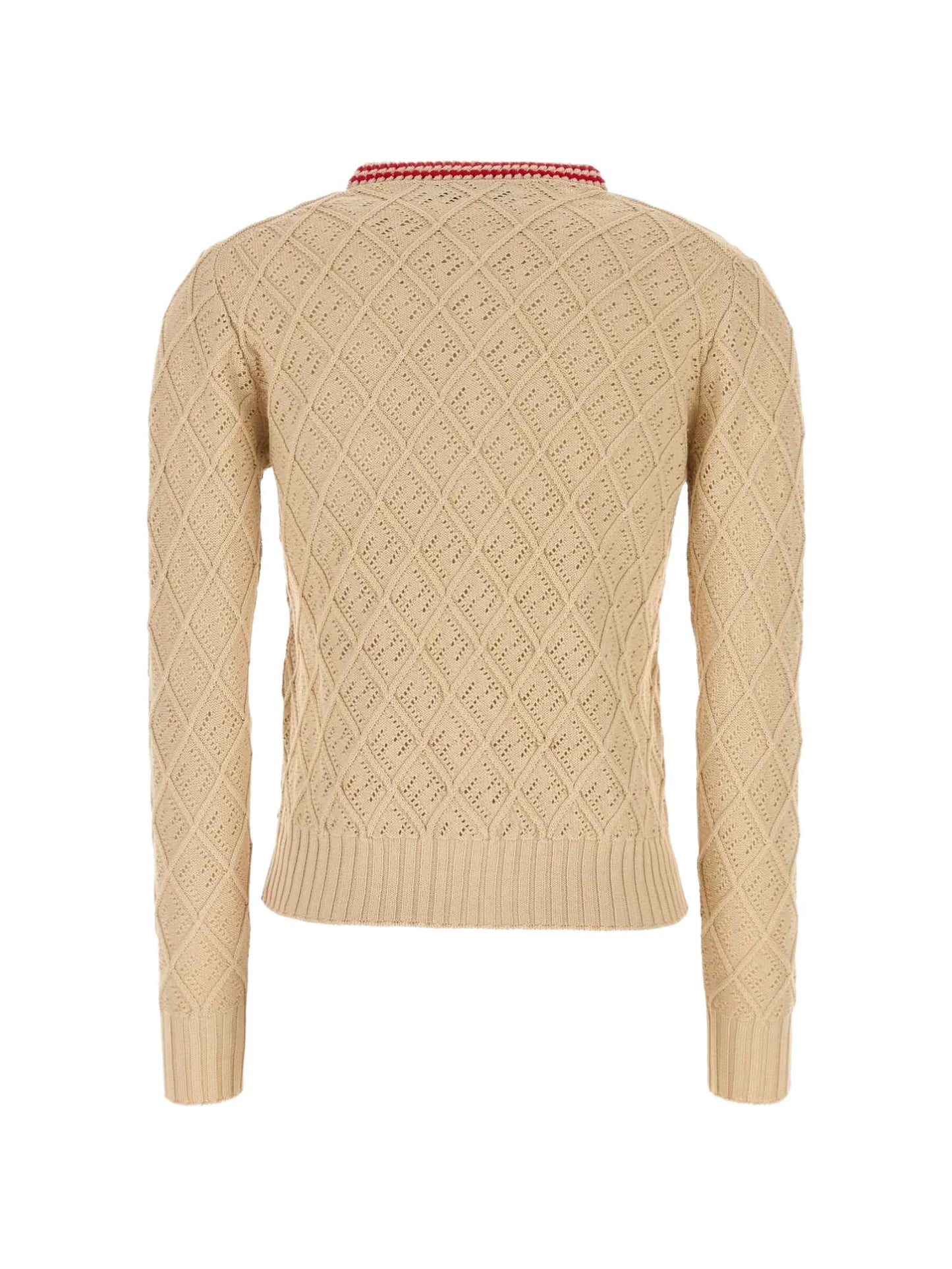 FF-monogram pointelle-knit cardigan
