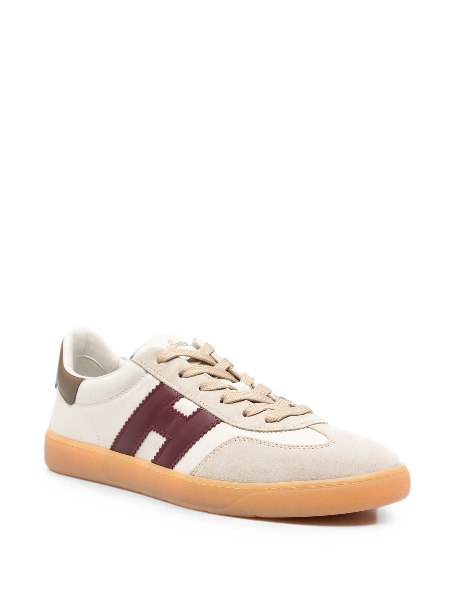 Cool logo-patch lace-up sneakers