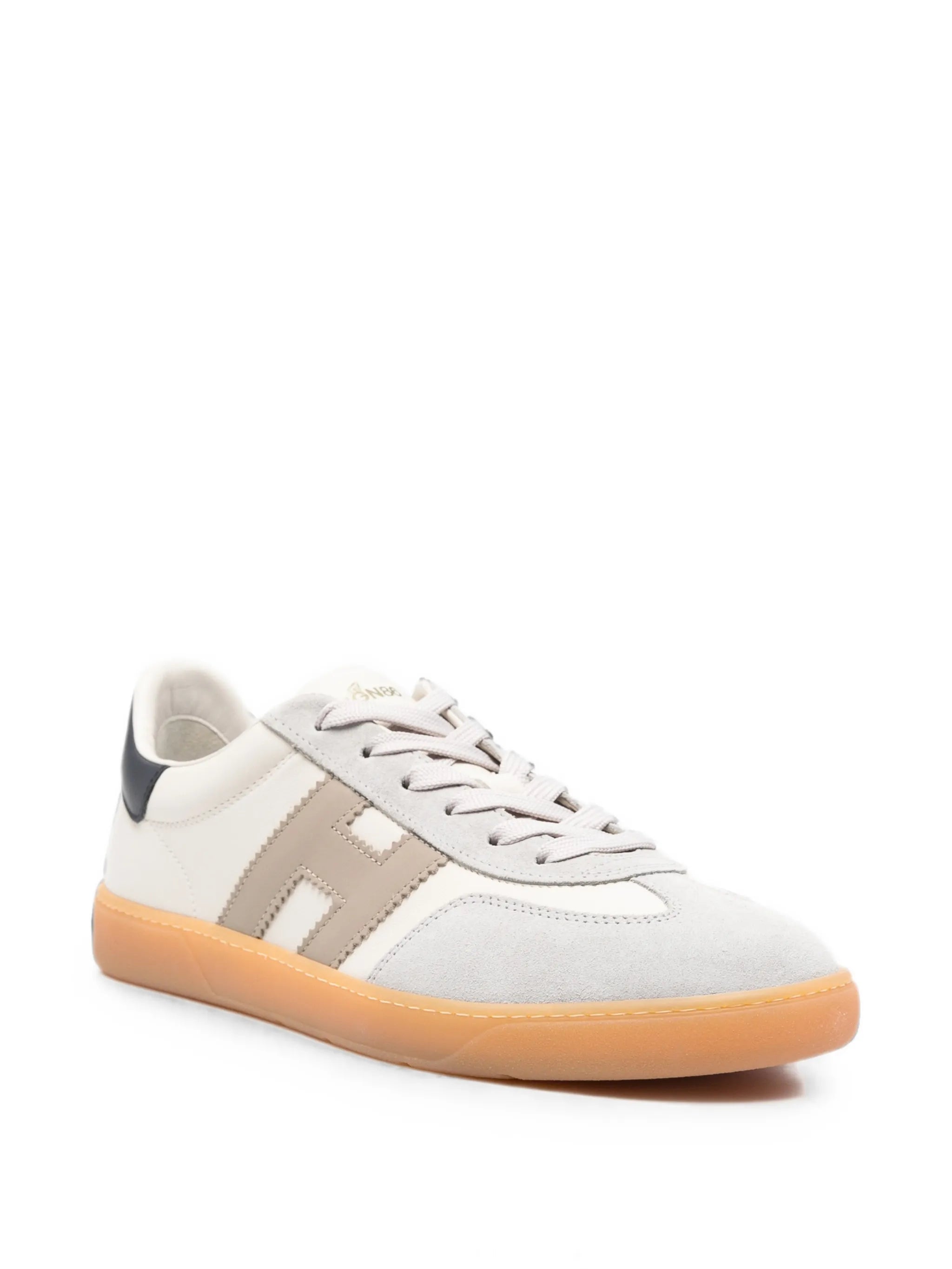 Cool logo-patch lace-up sneakers