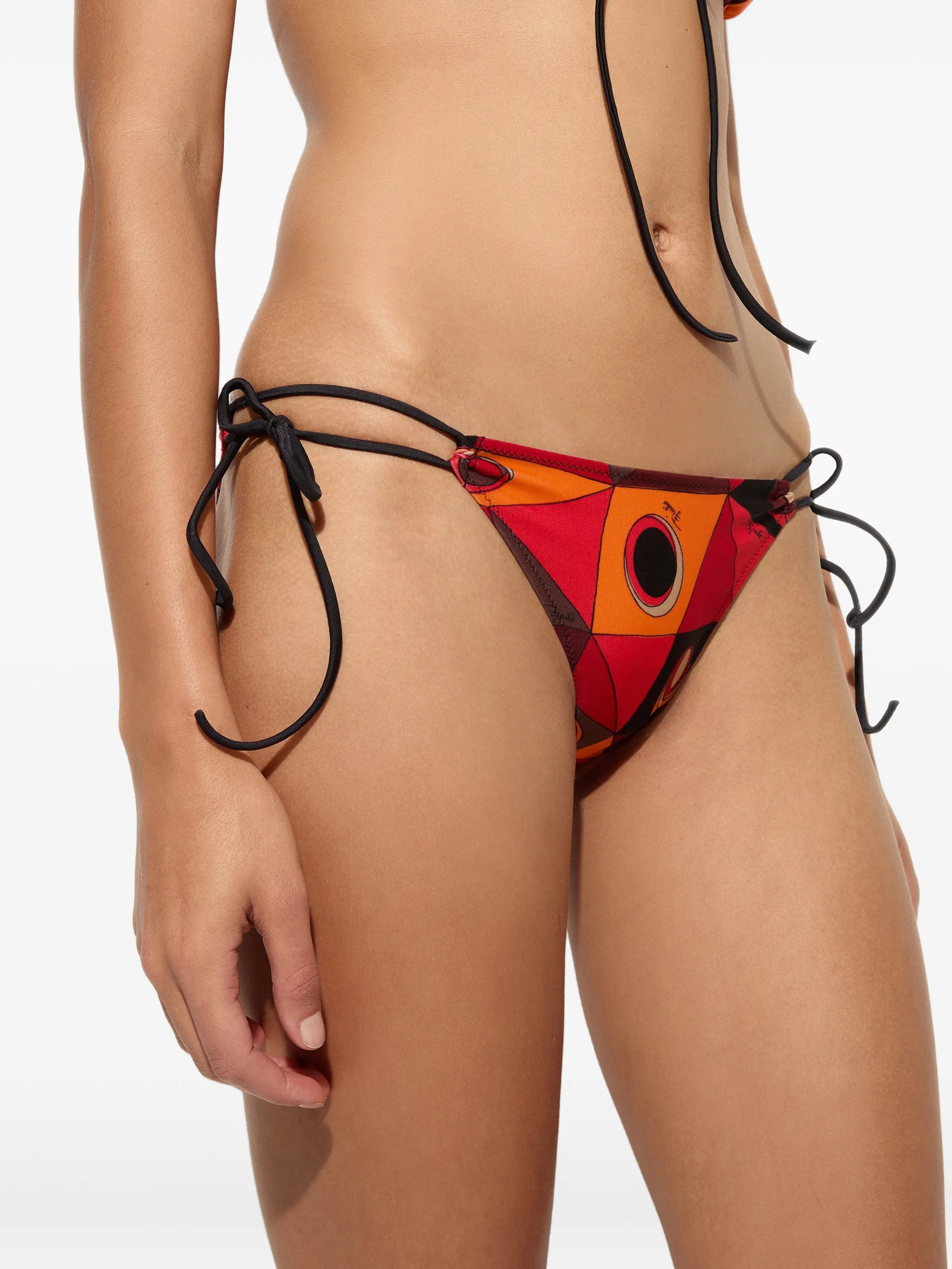 Iride-print side-tie bikini bottoms