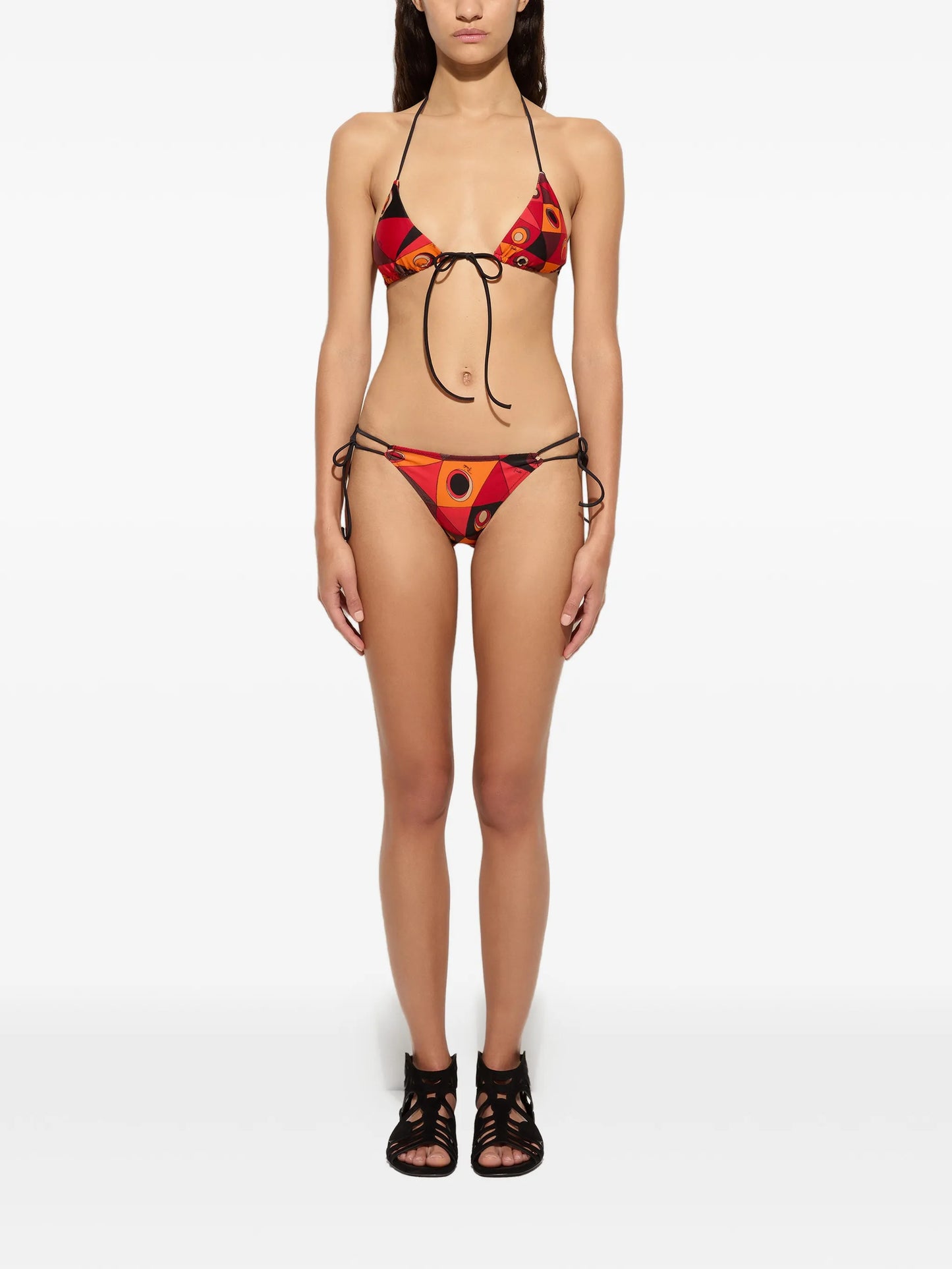 Iride-print side-tie bikini bottoms