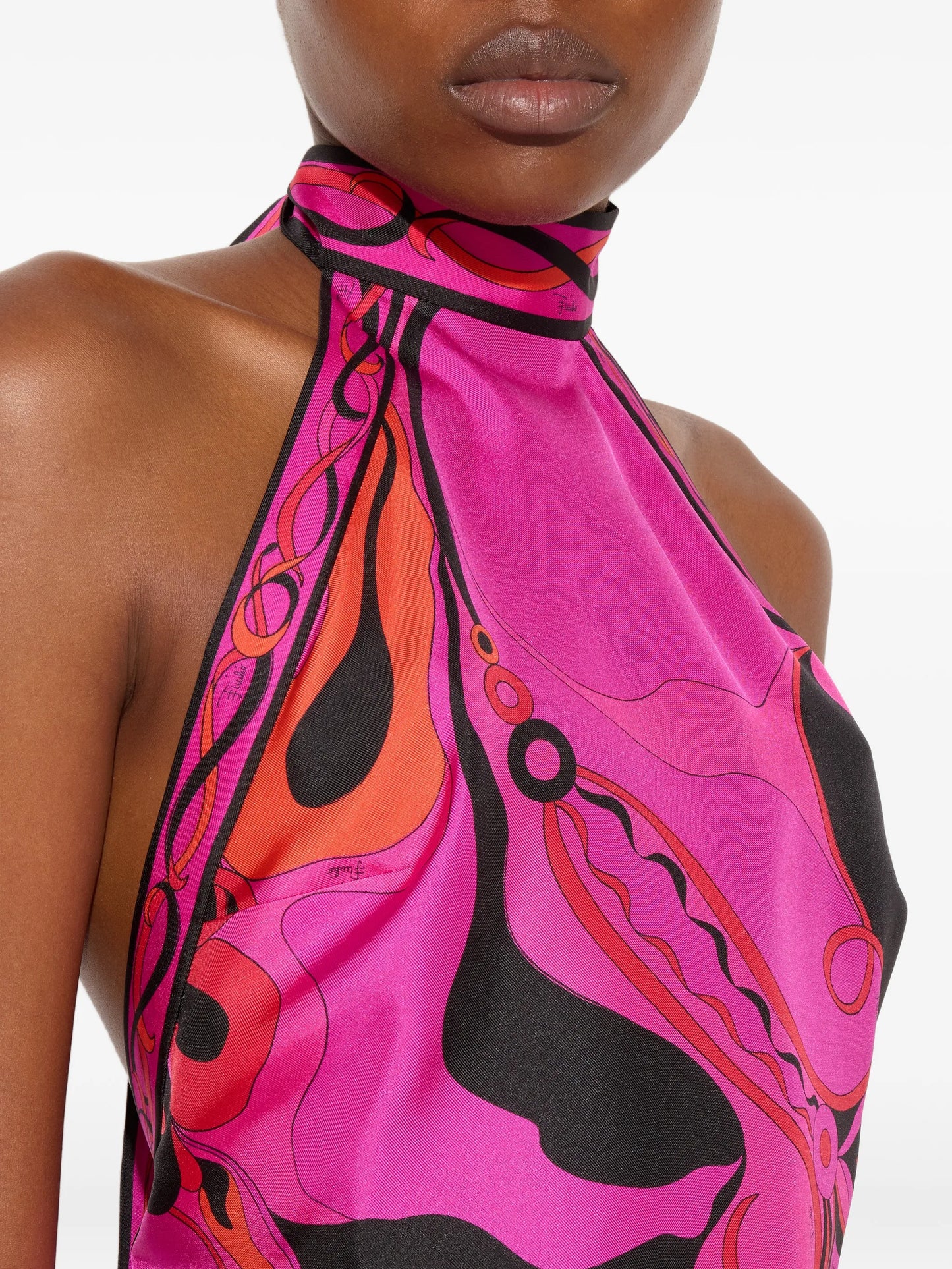 Orchidee-print silk top
