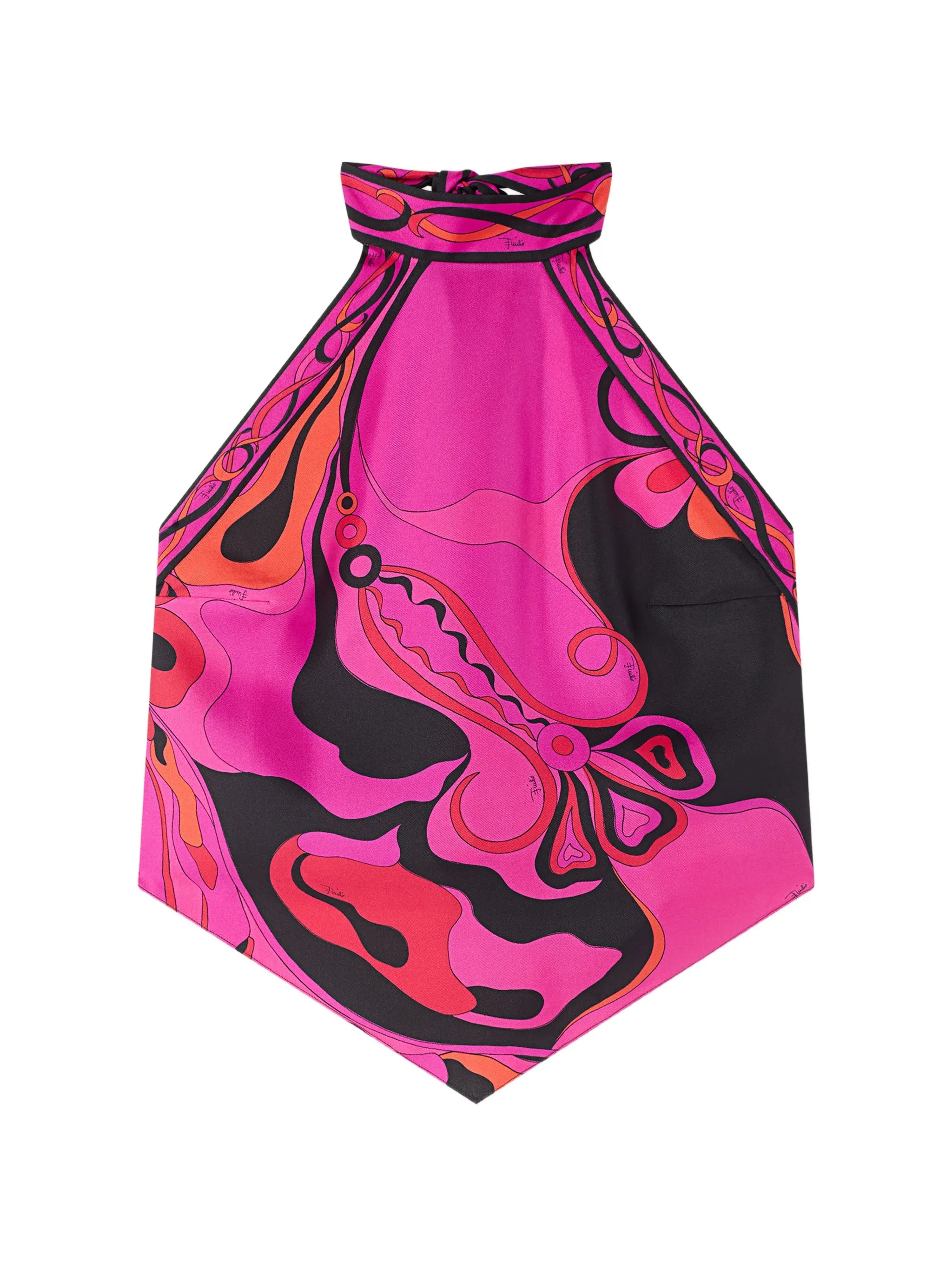 Orchidee-print silk top