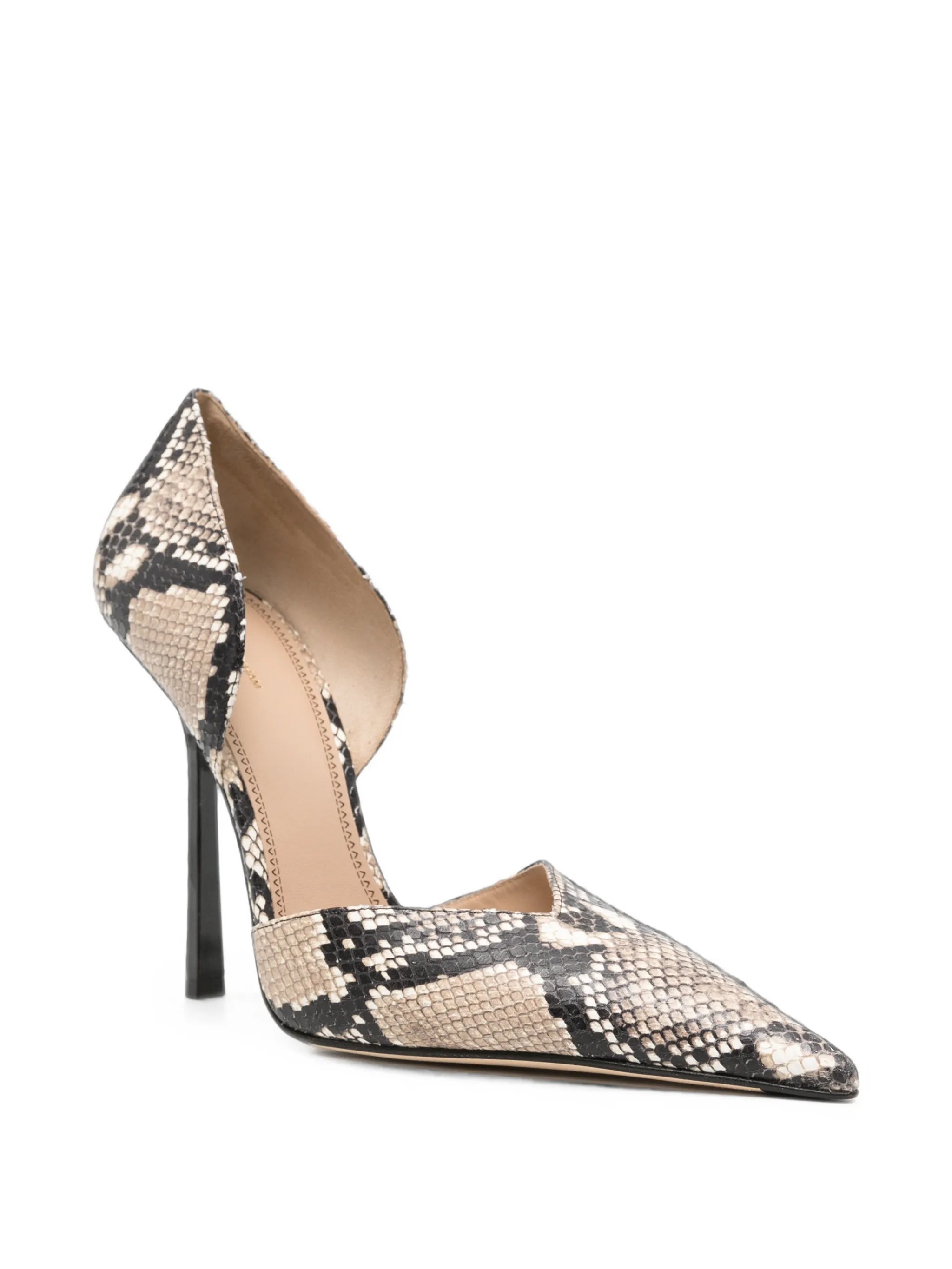 Angle d'Orsay snake-print pumps