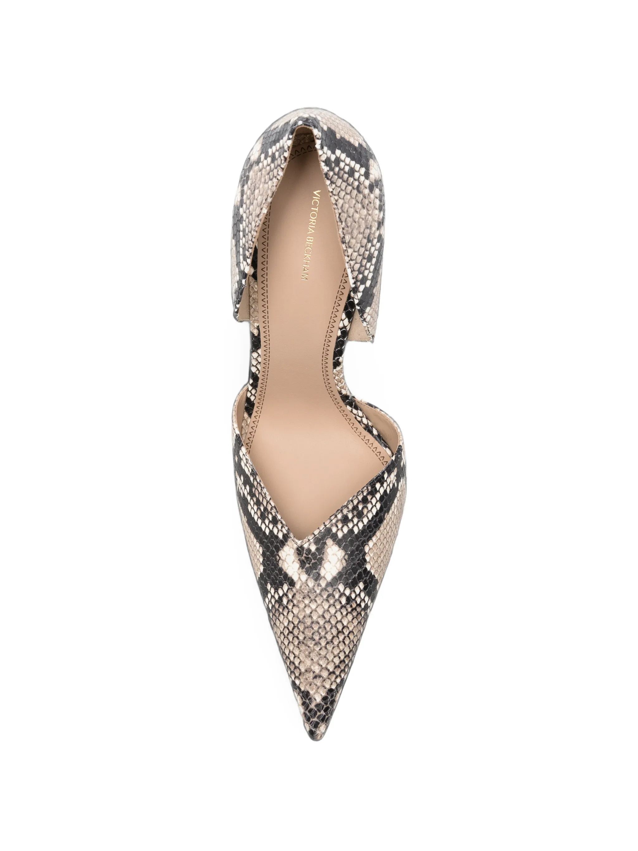 Angle d'Orsay snake-print pumps