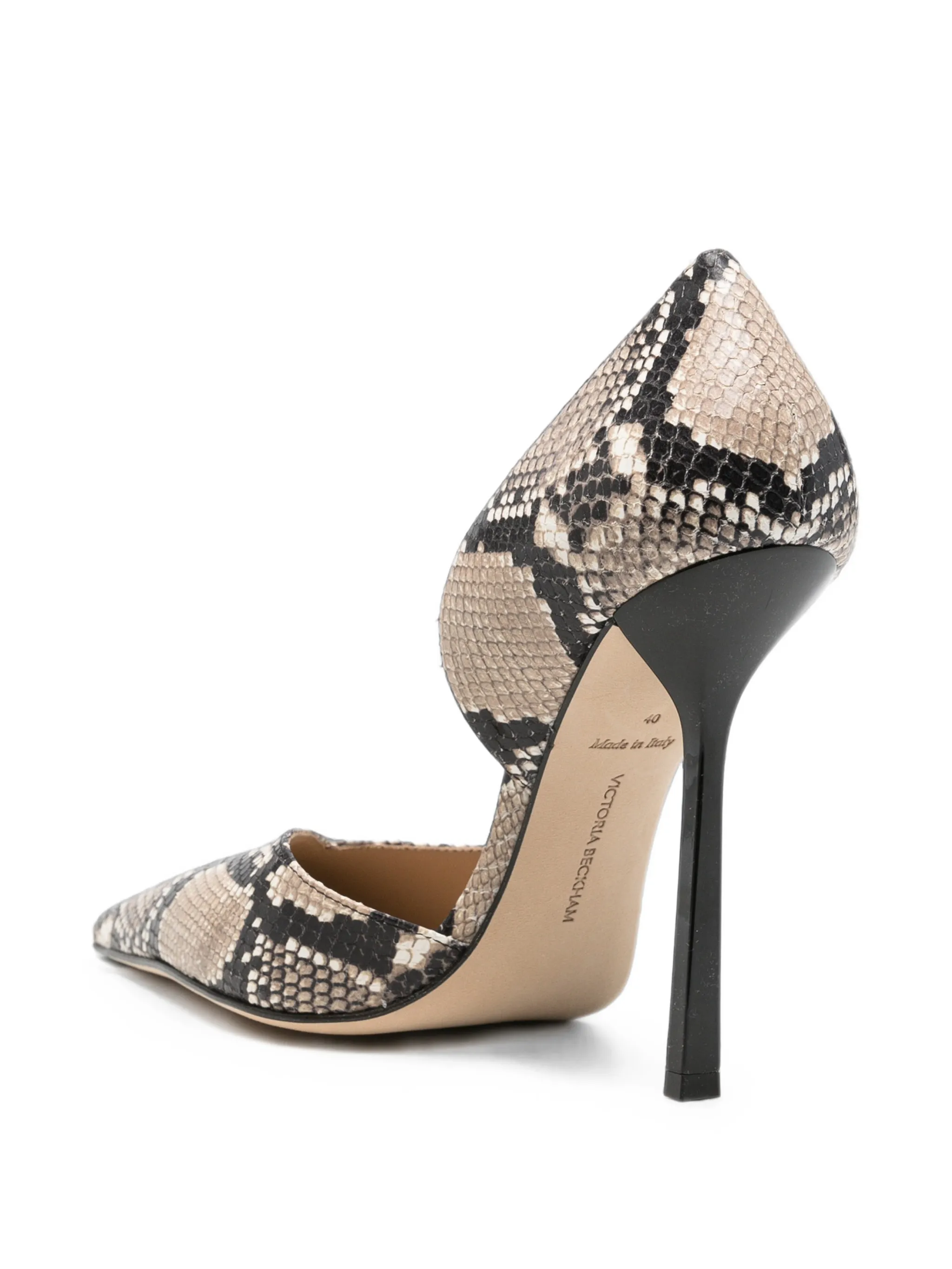 Angle d'Orsay snake-print pumps