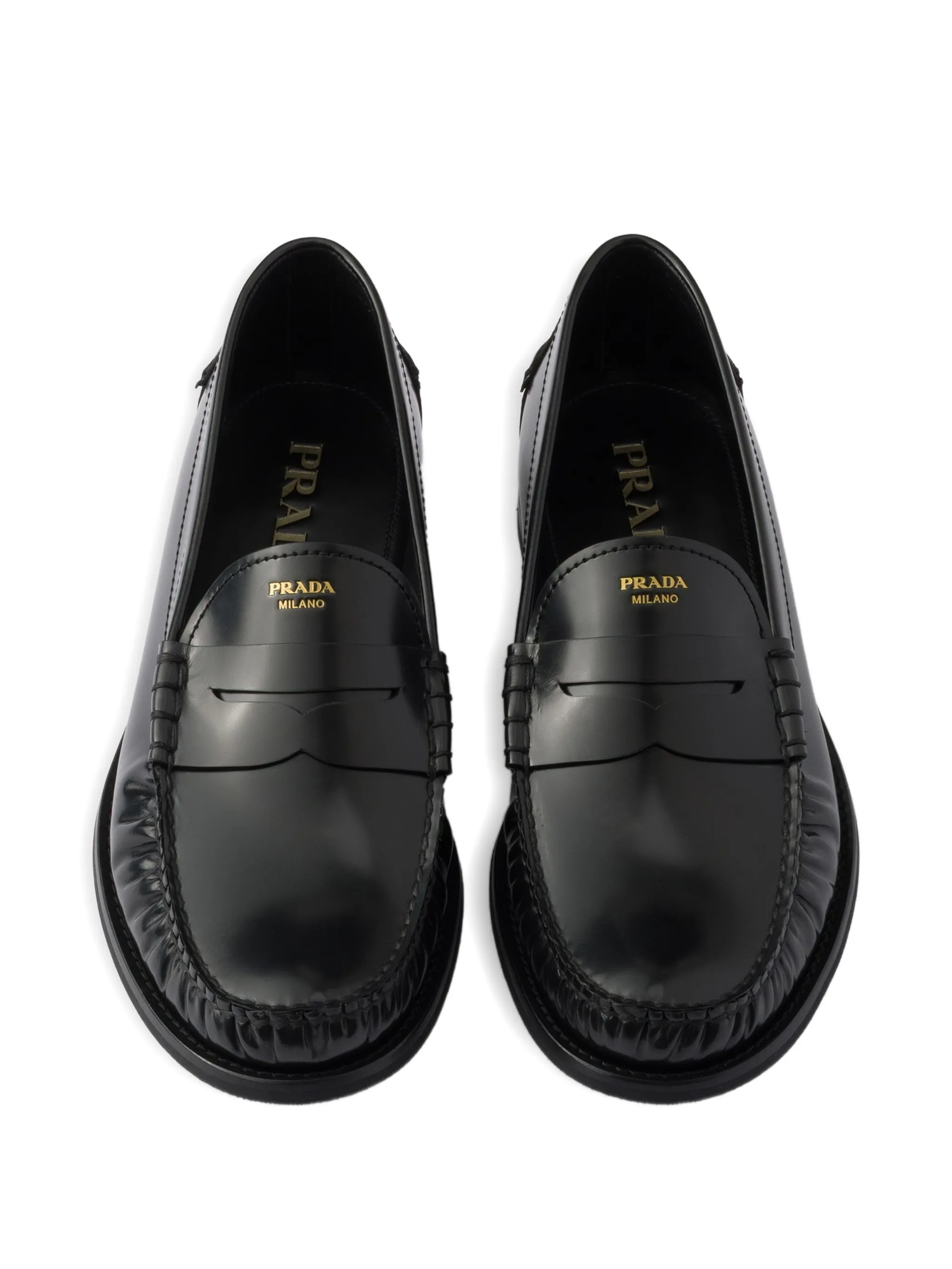 brushed leather loafers