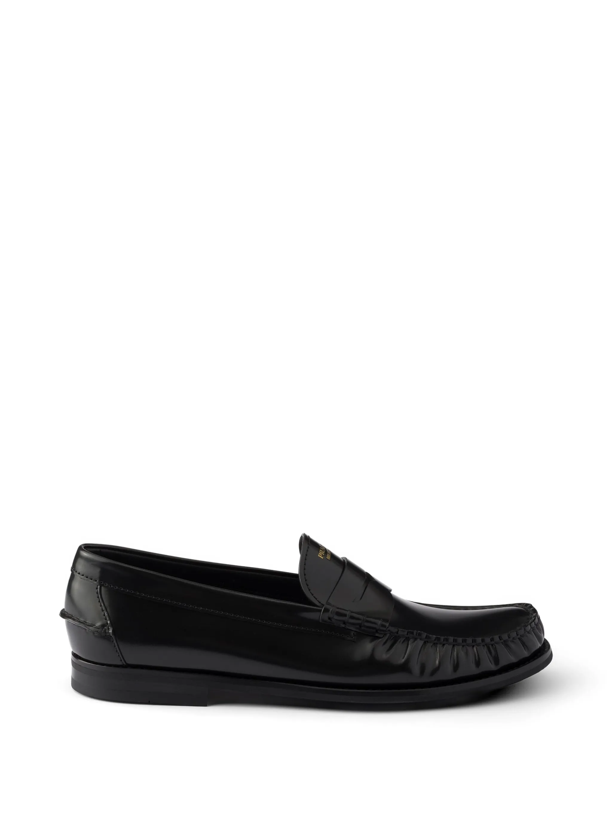 brushed leather loafers