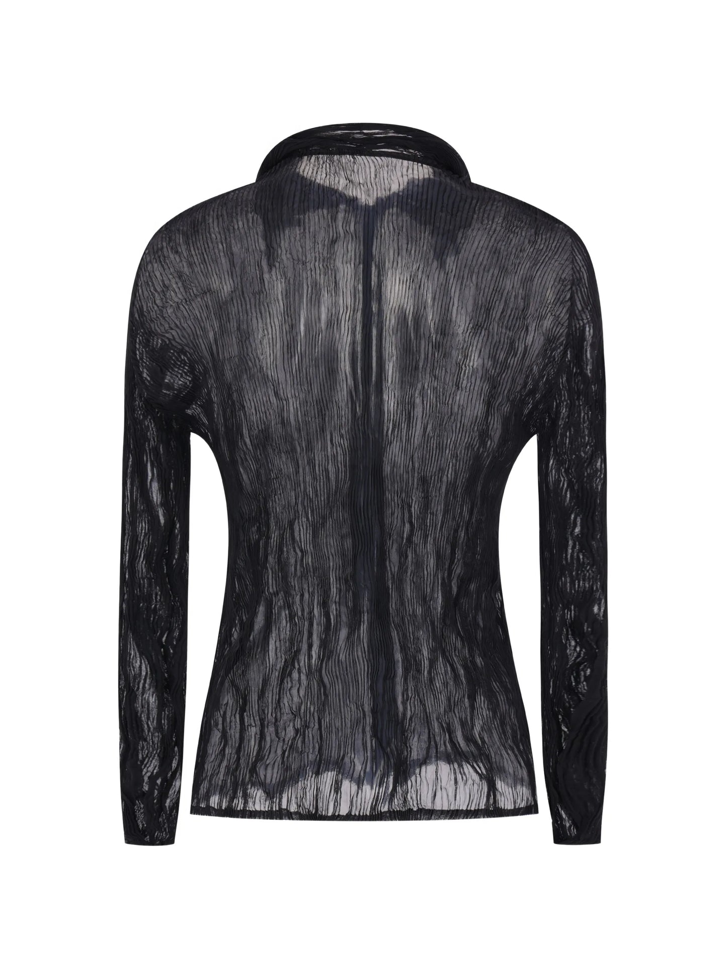 pleated semi-sheer cardigan