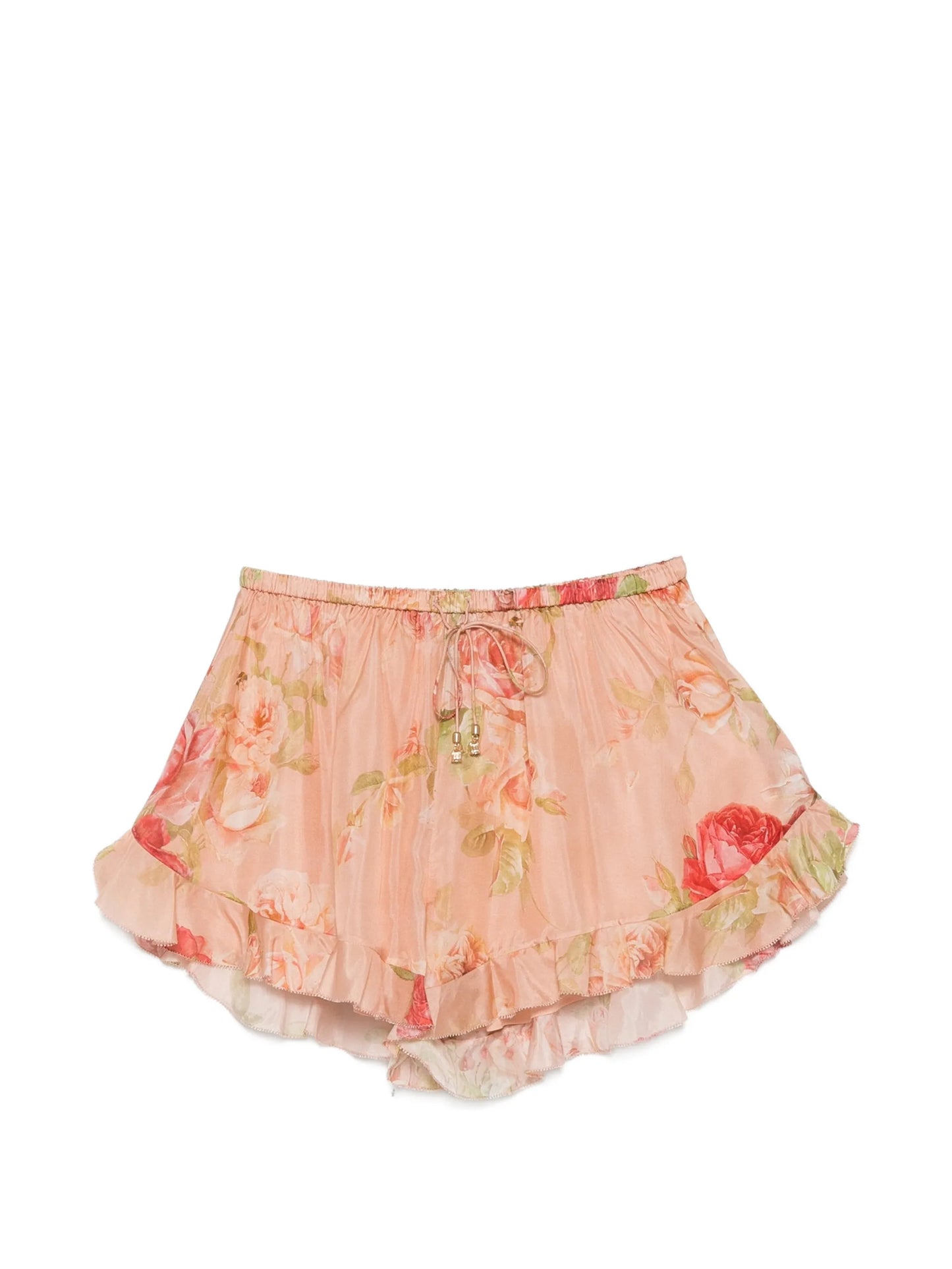 floral-print ruffled shorts