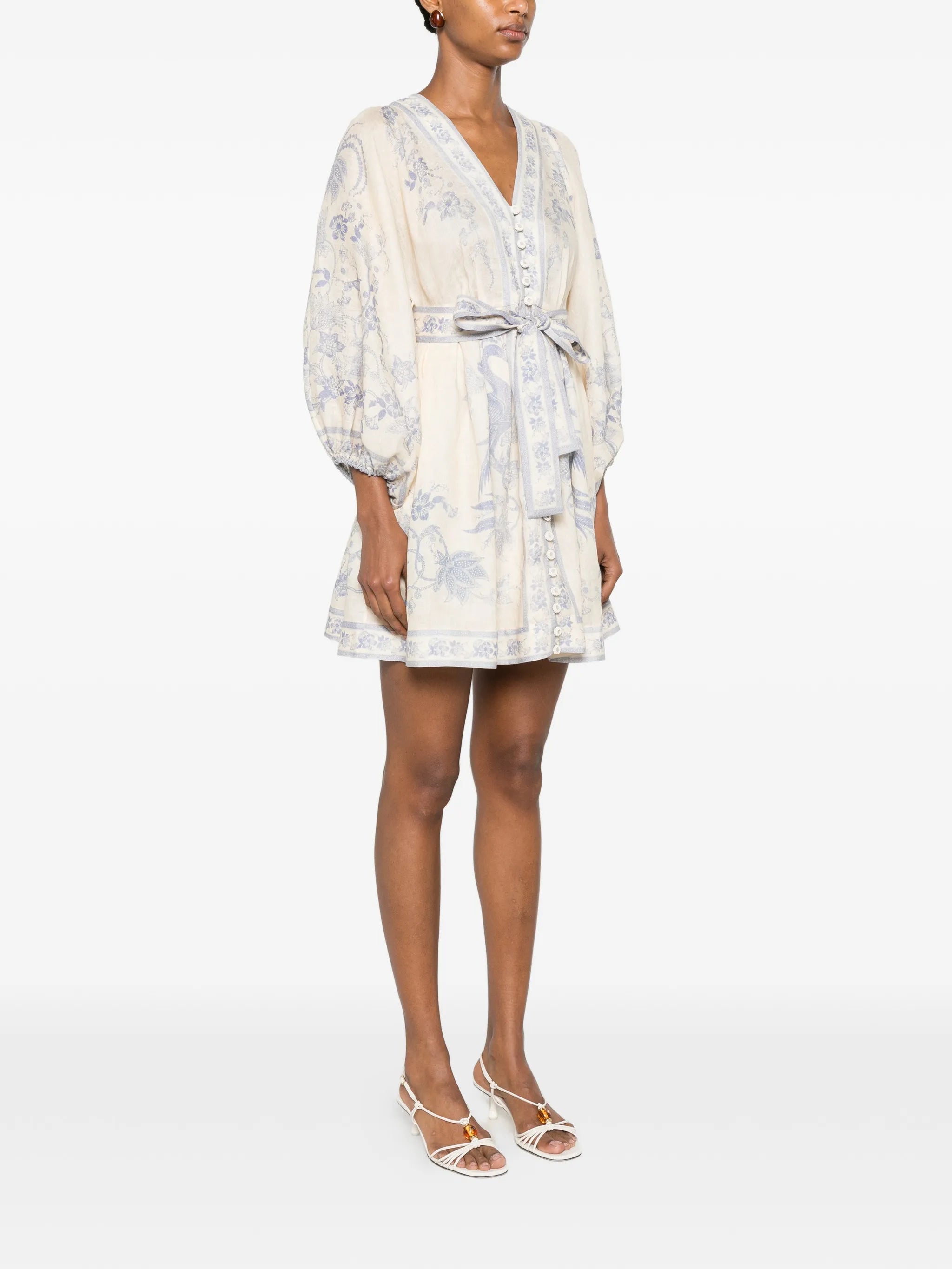 Indra floral-print mini dress