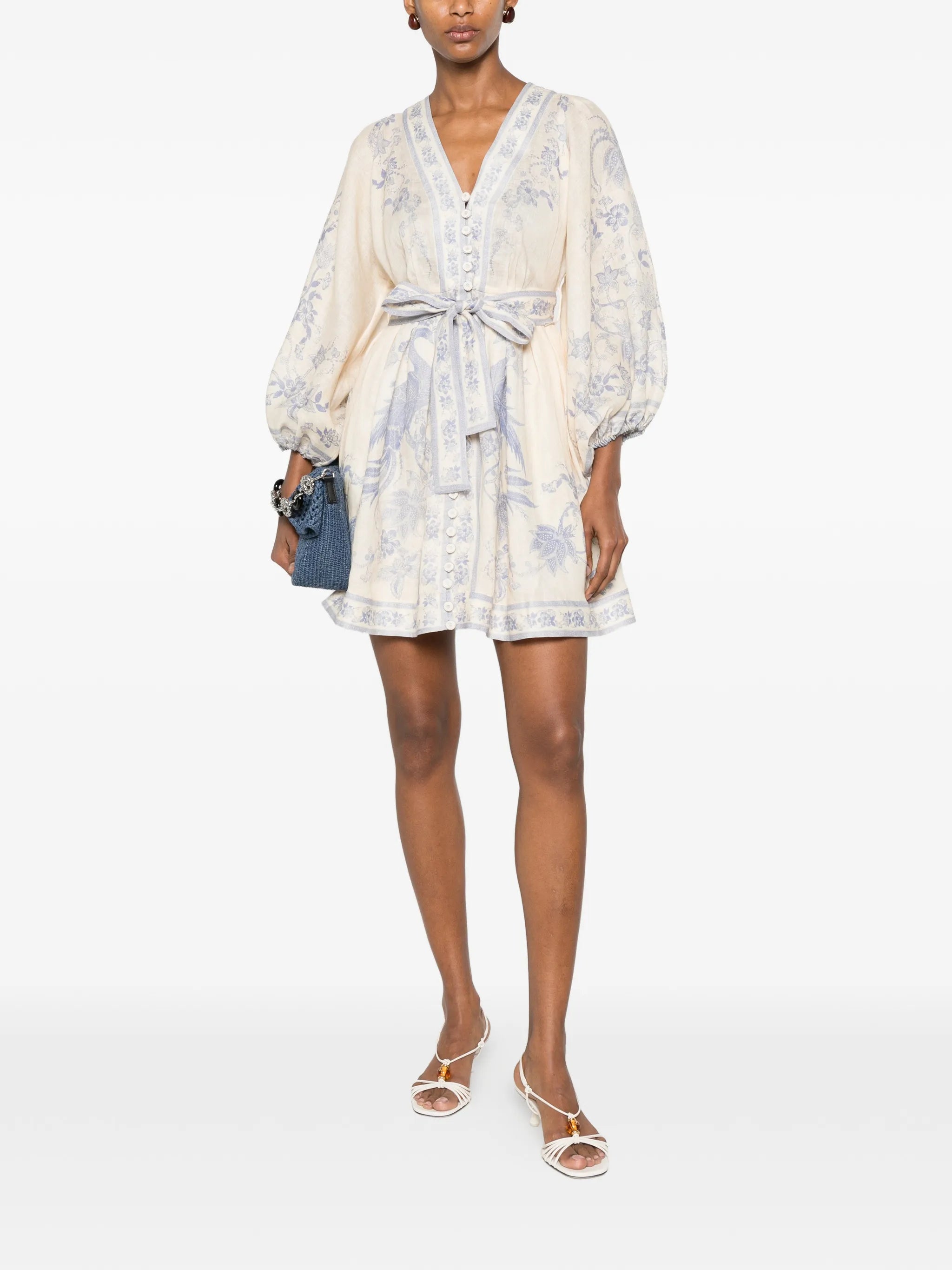 Indra floral-print mini dress