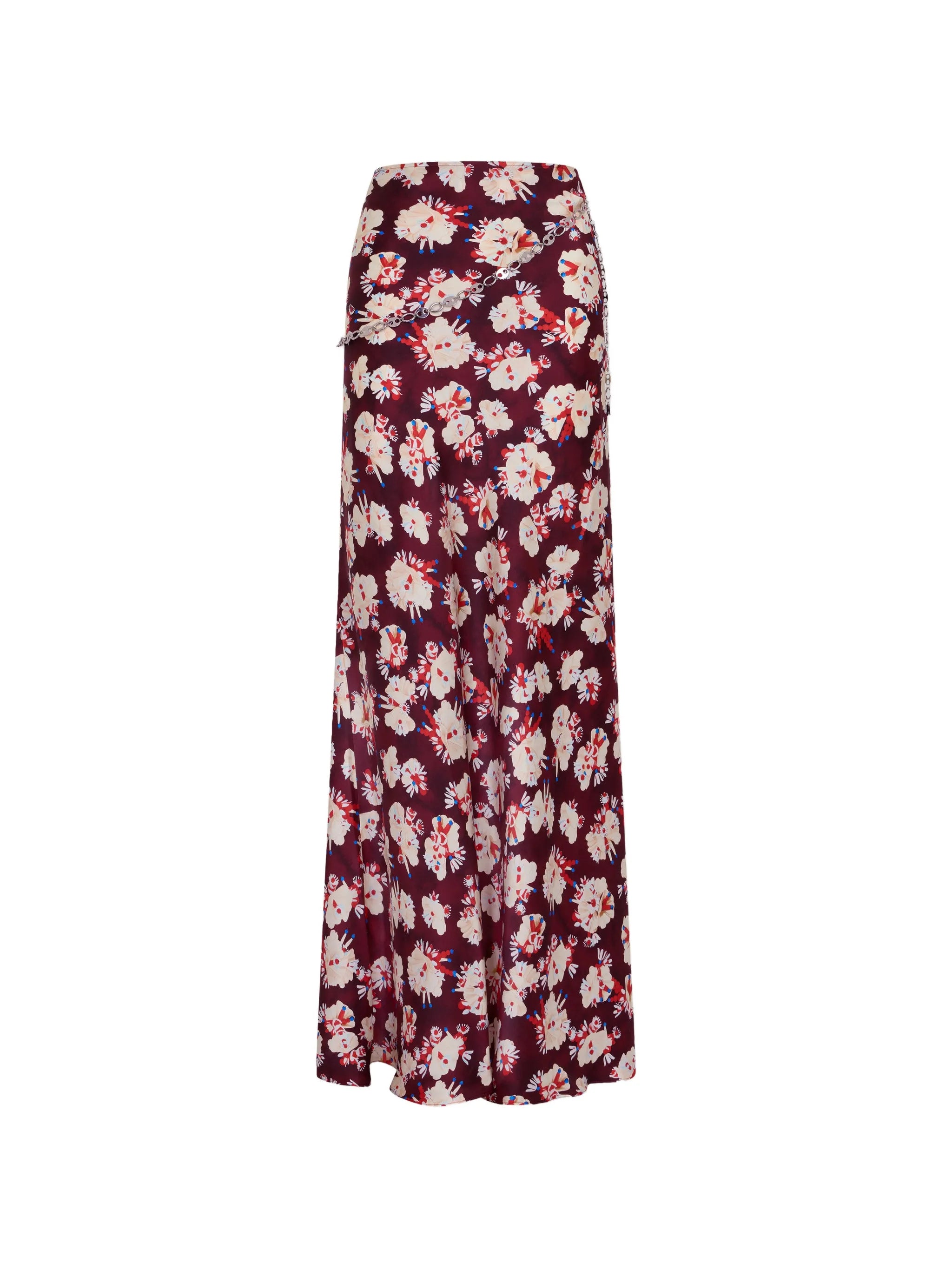 floral-pattern silk maxi skirt