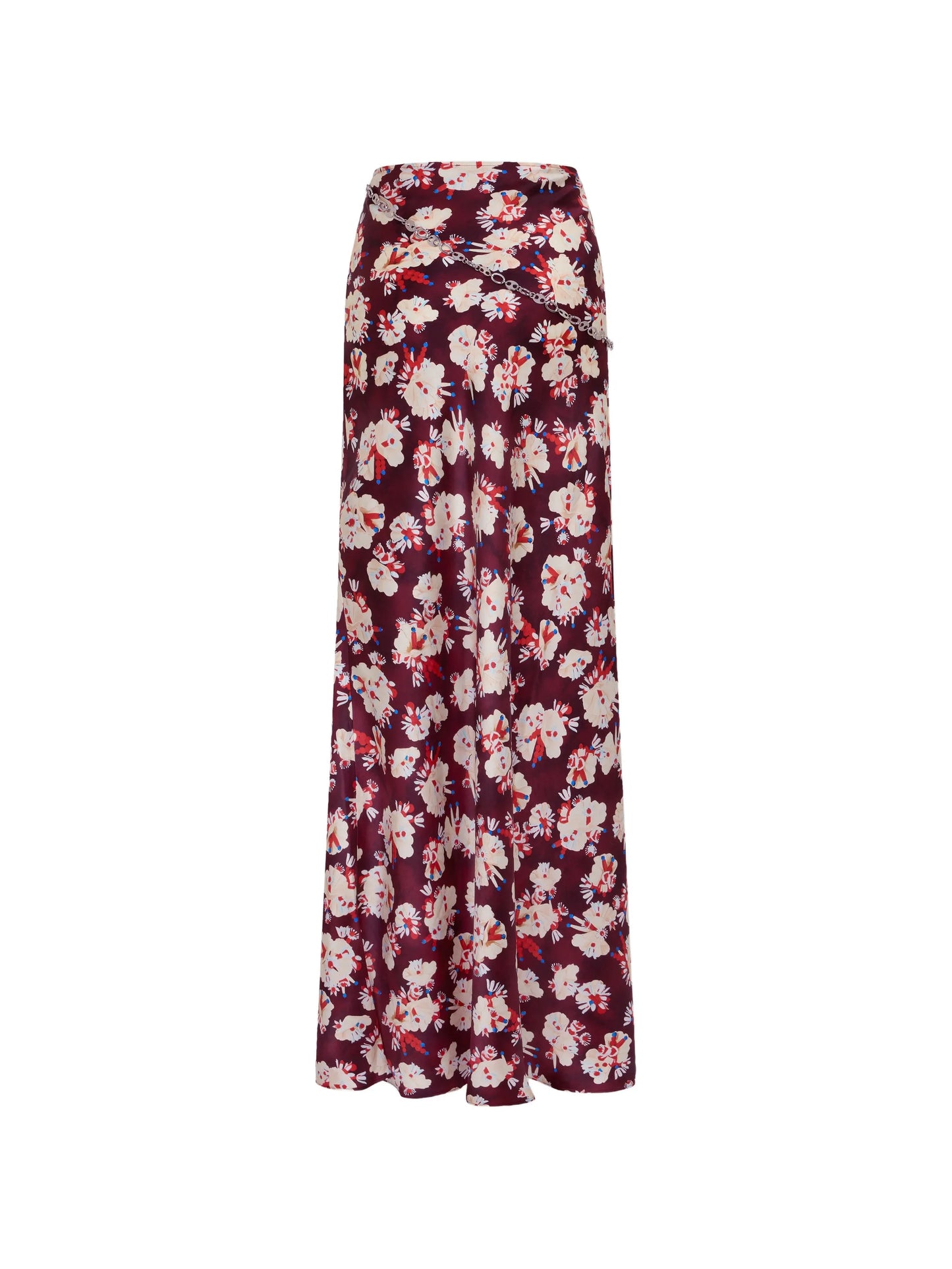 floral-pattern silk maxi skirt