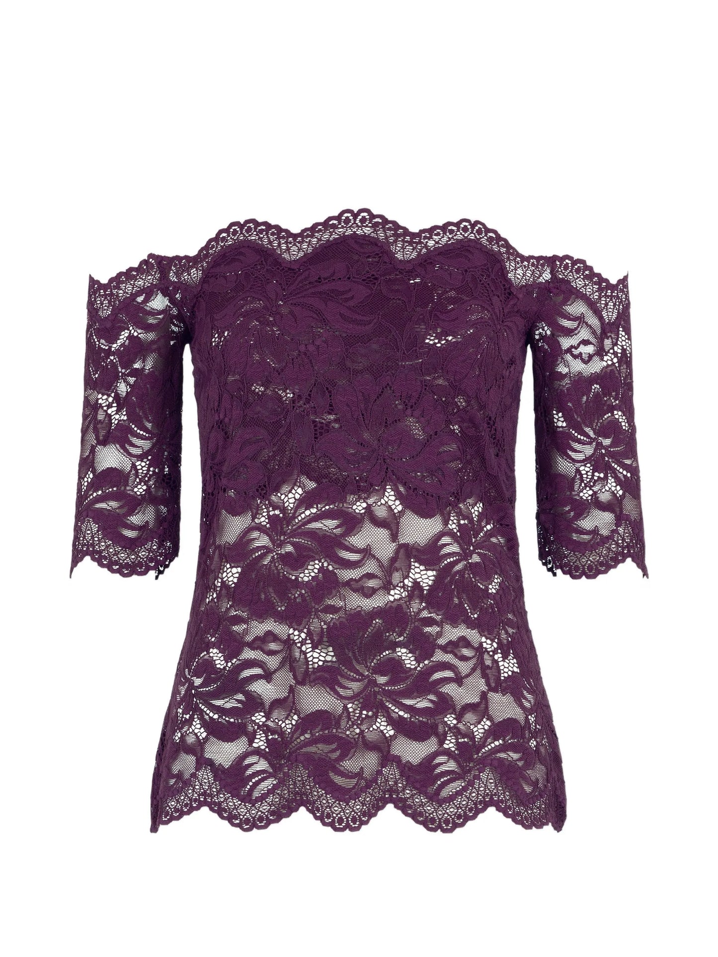 layered-lace off-shoulder top