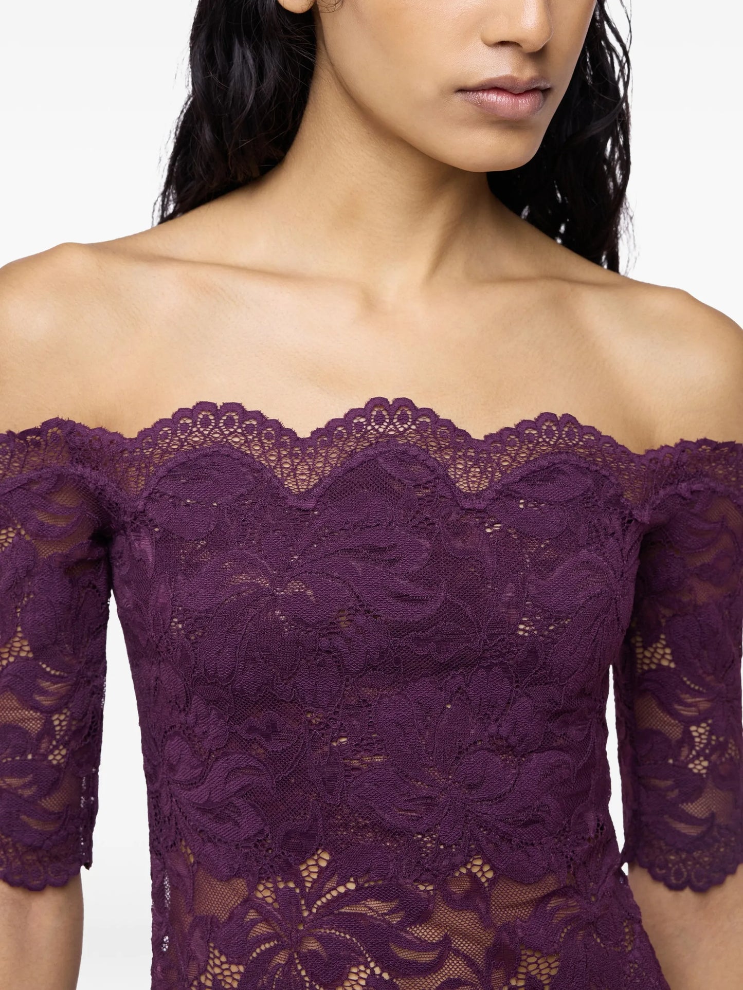 layered-lace off-shoulder top