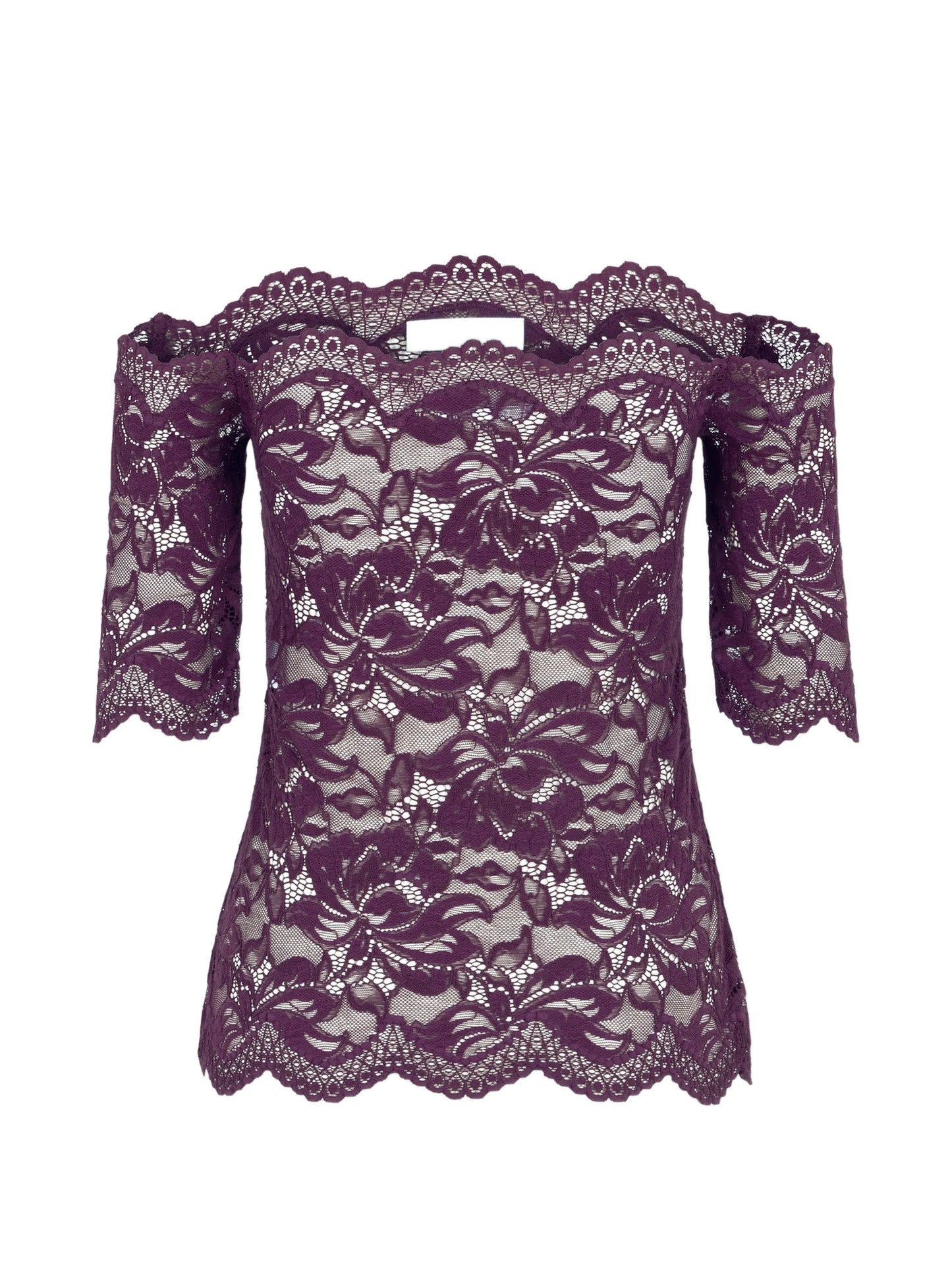 layered-lace off-shoulder top