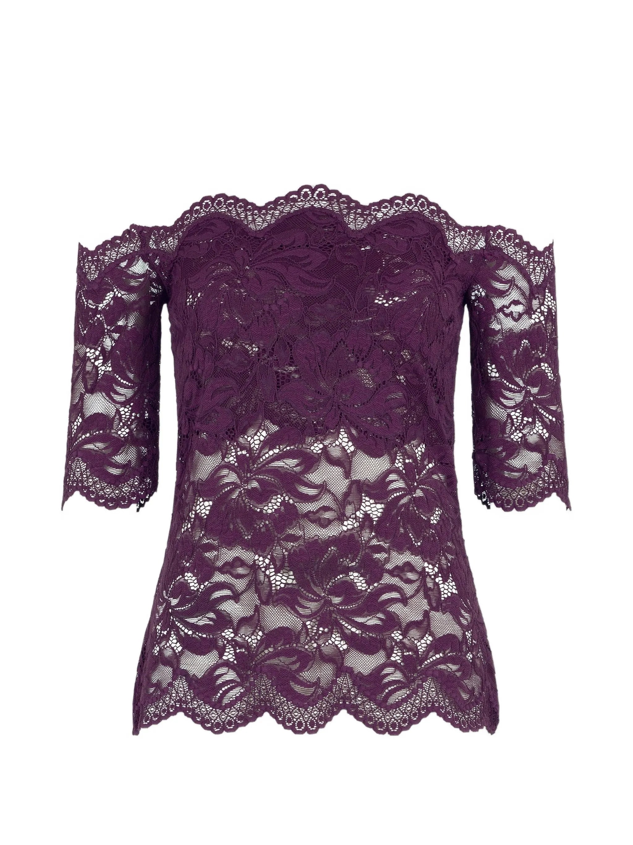 short-sleeve top in layered lace