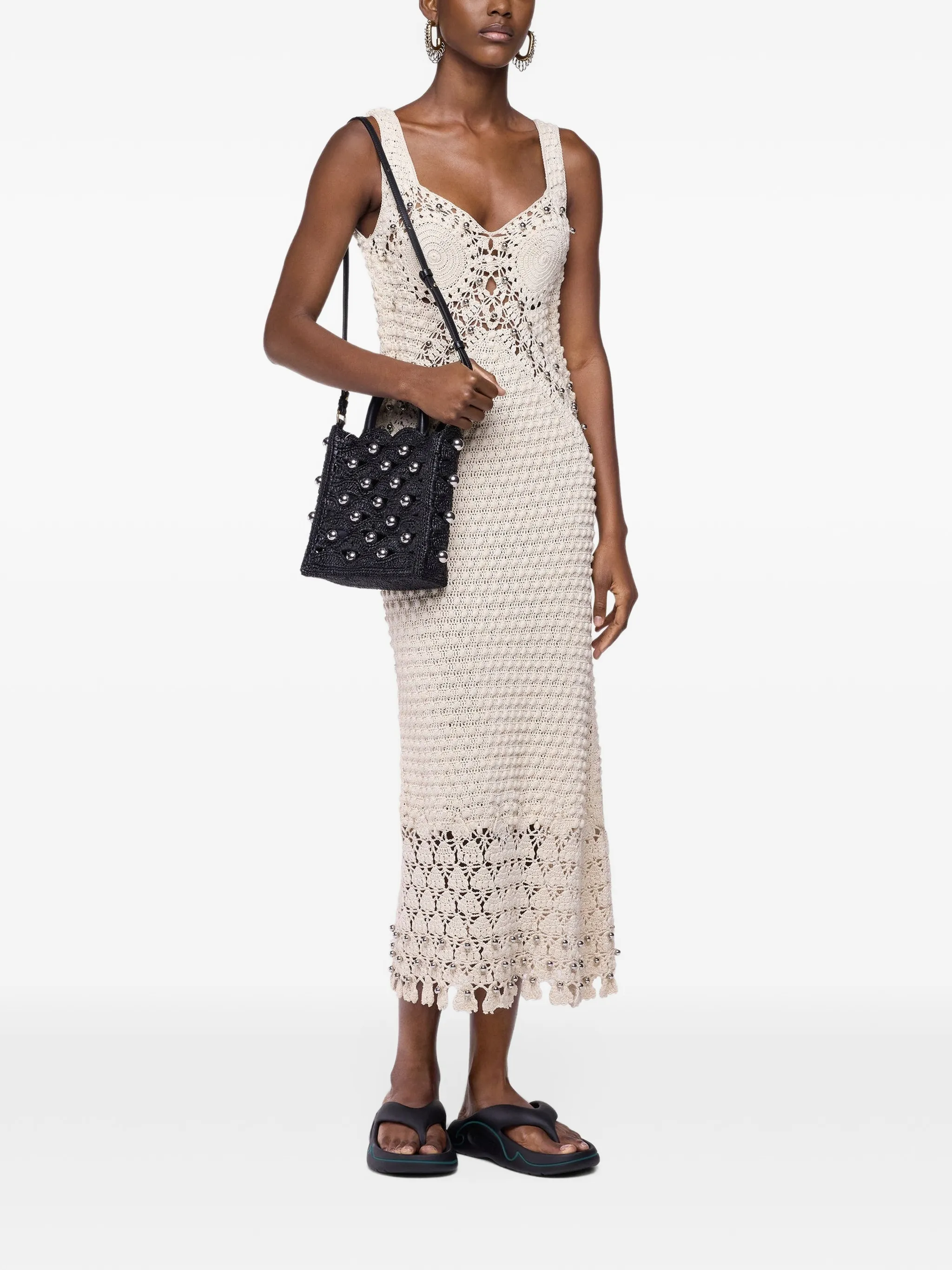 handmade midi dress in crochet