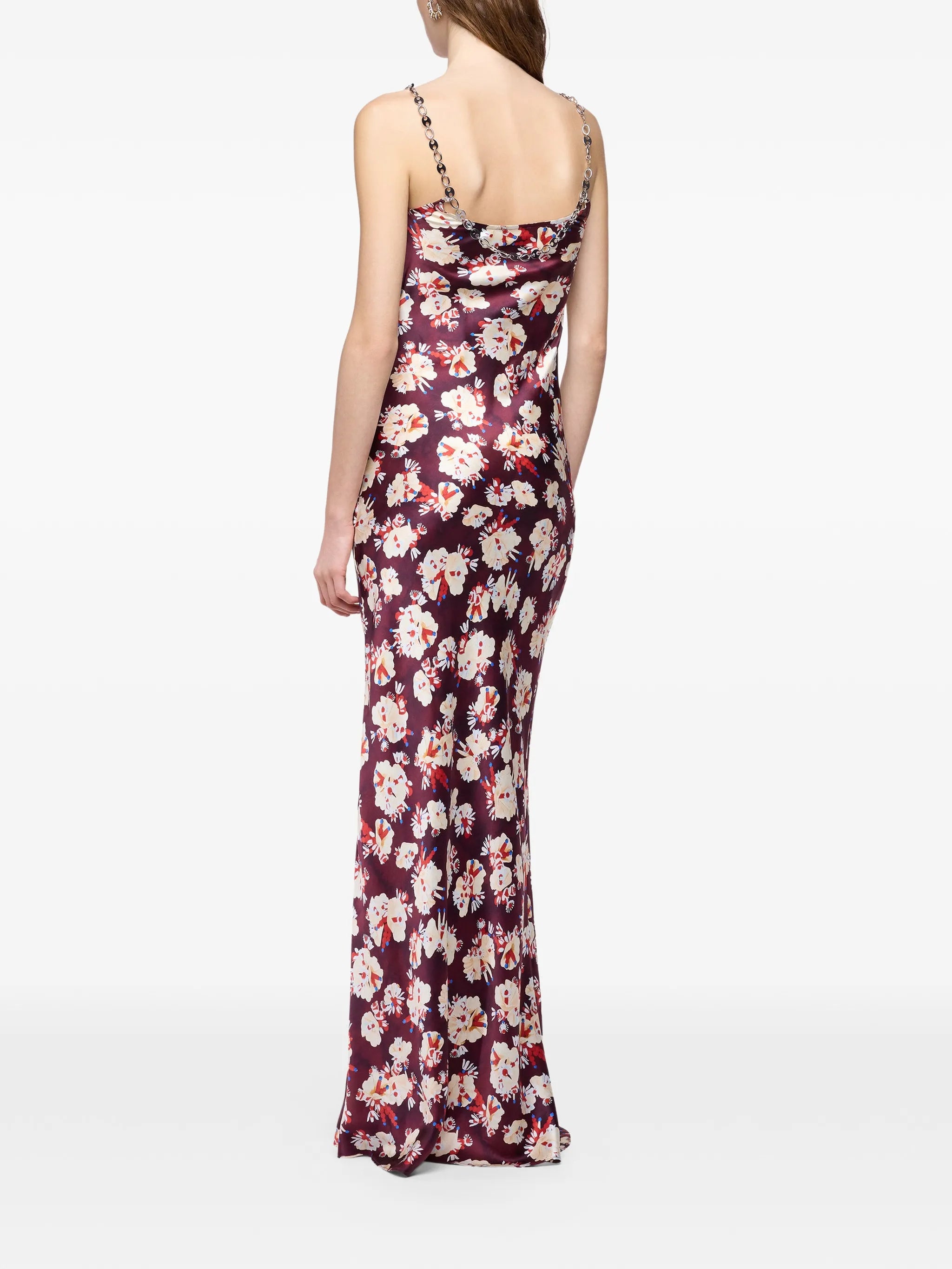 floral-patterned chain-link maxi dress