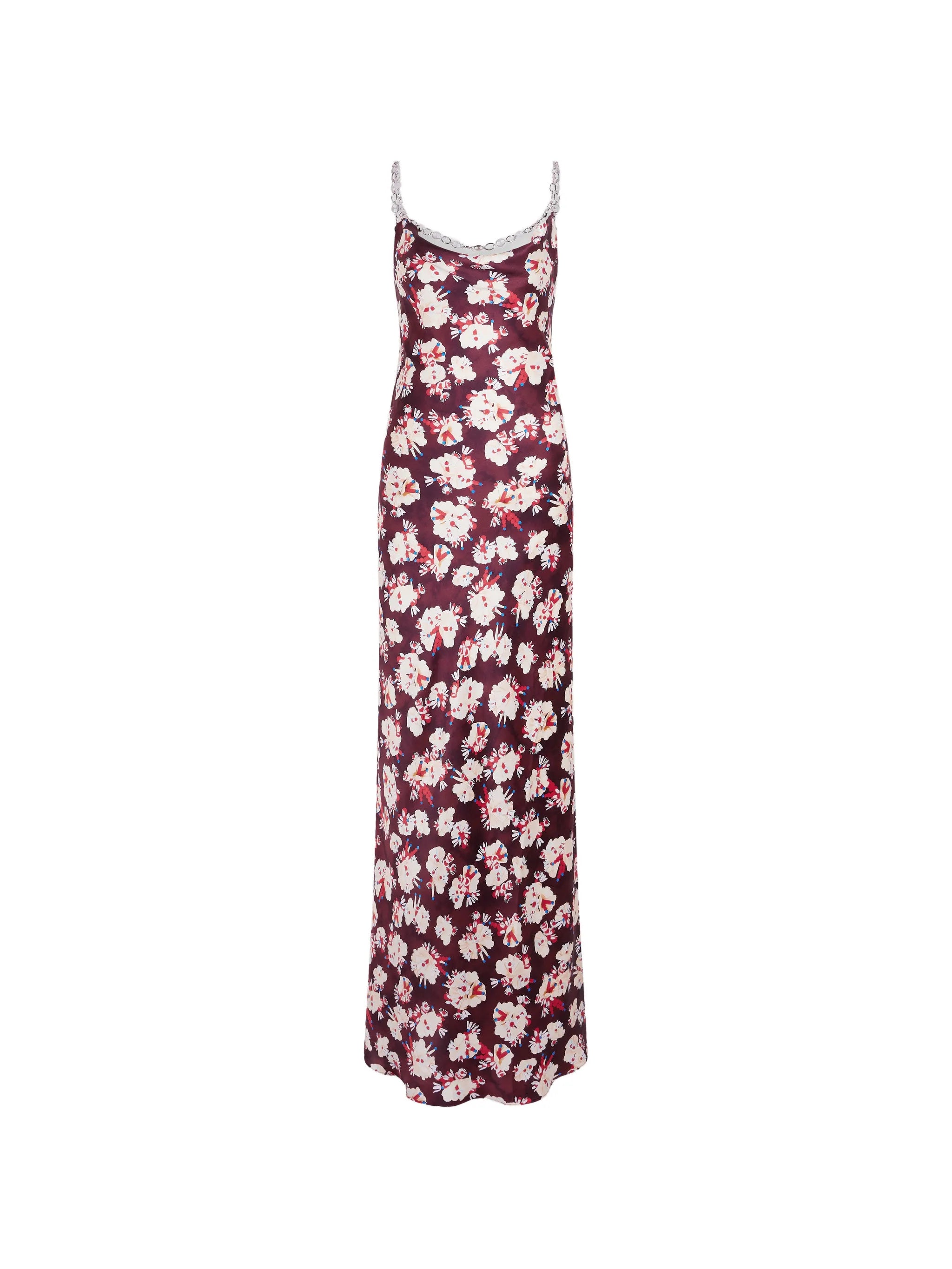 floral-patterned chain-link maxi dress