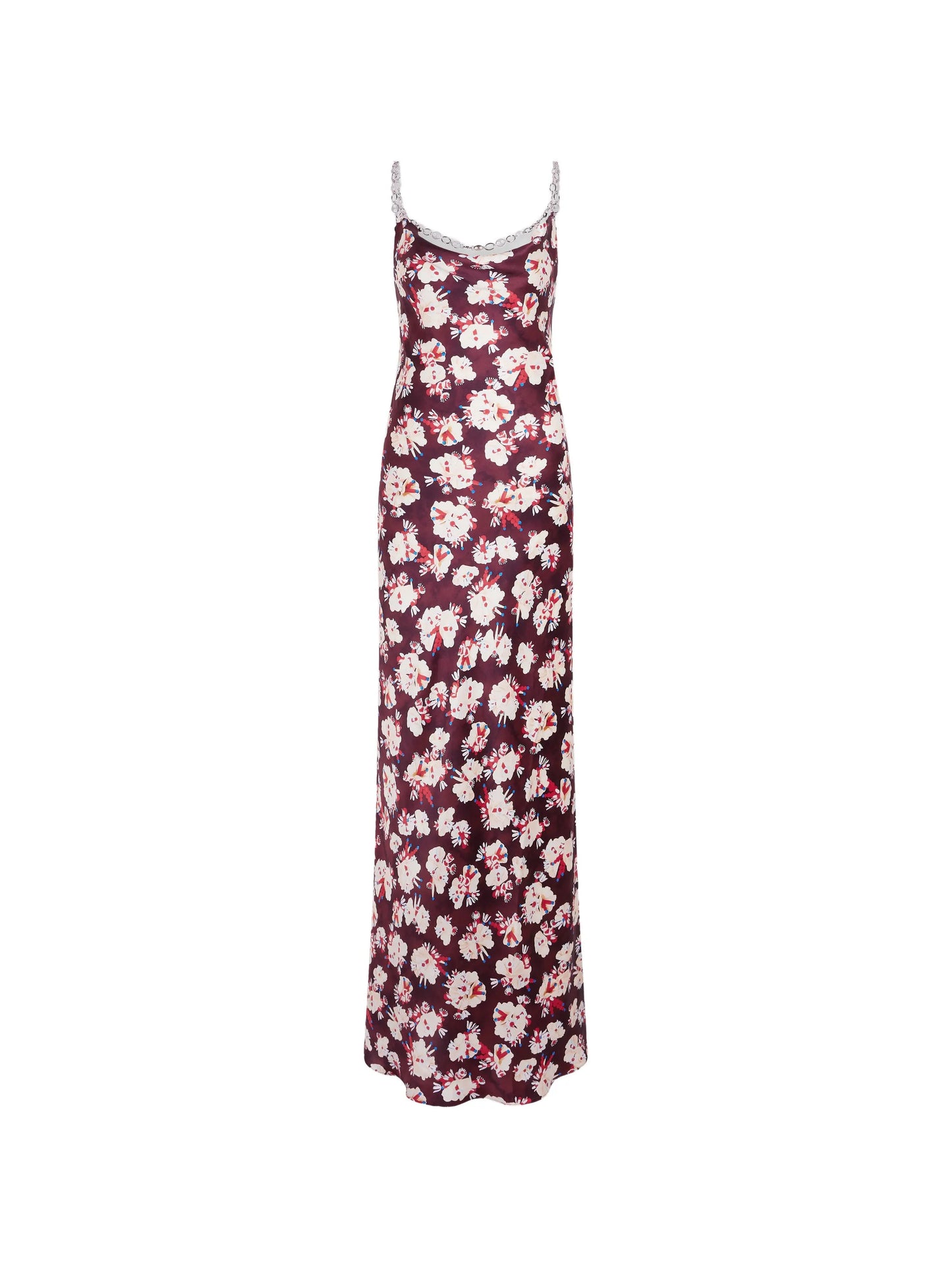 floral-patterned chain-link maxi dress