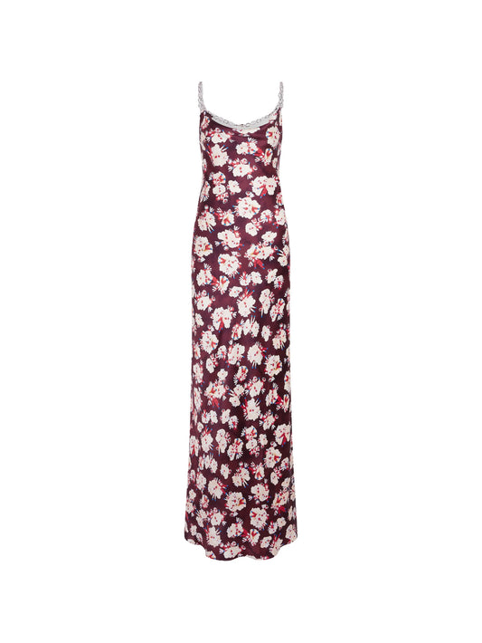 floral-patterned chain-link maxi dress