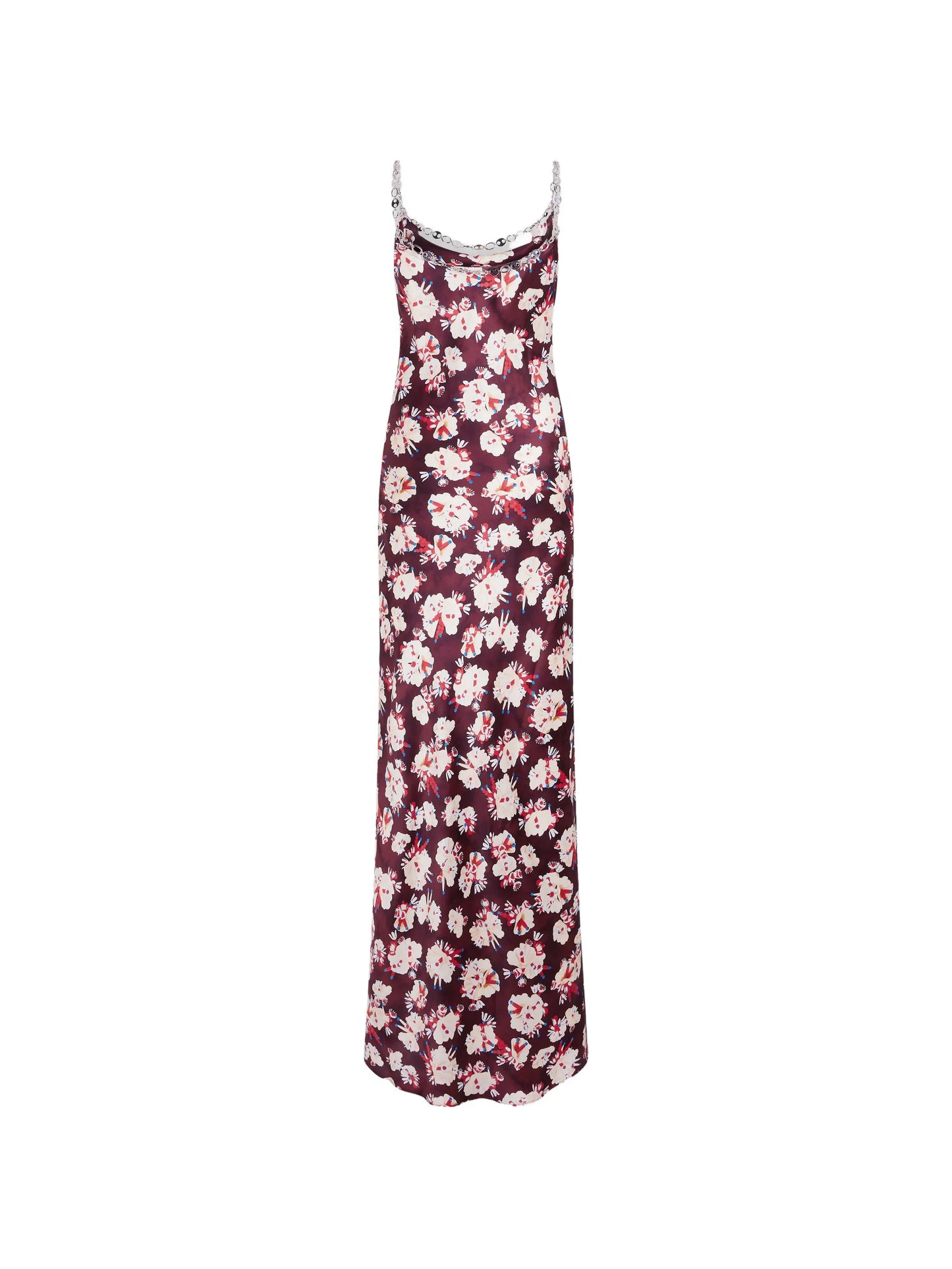 floral-patterned chain-link maxi dress