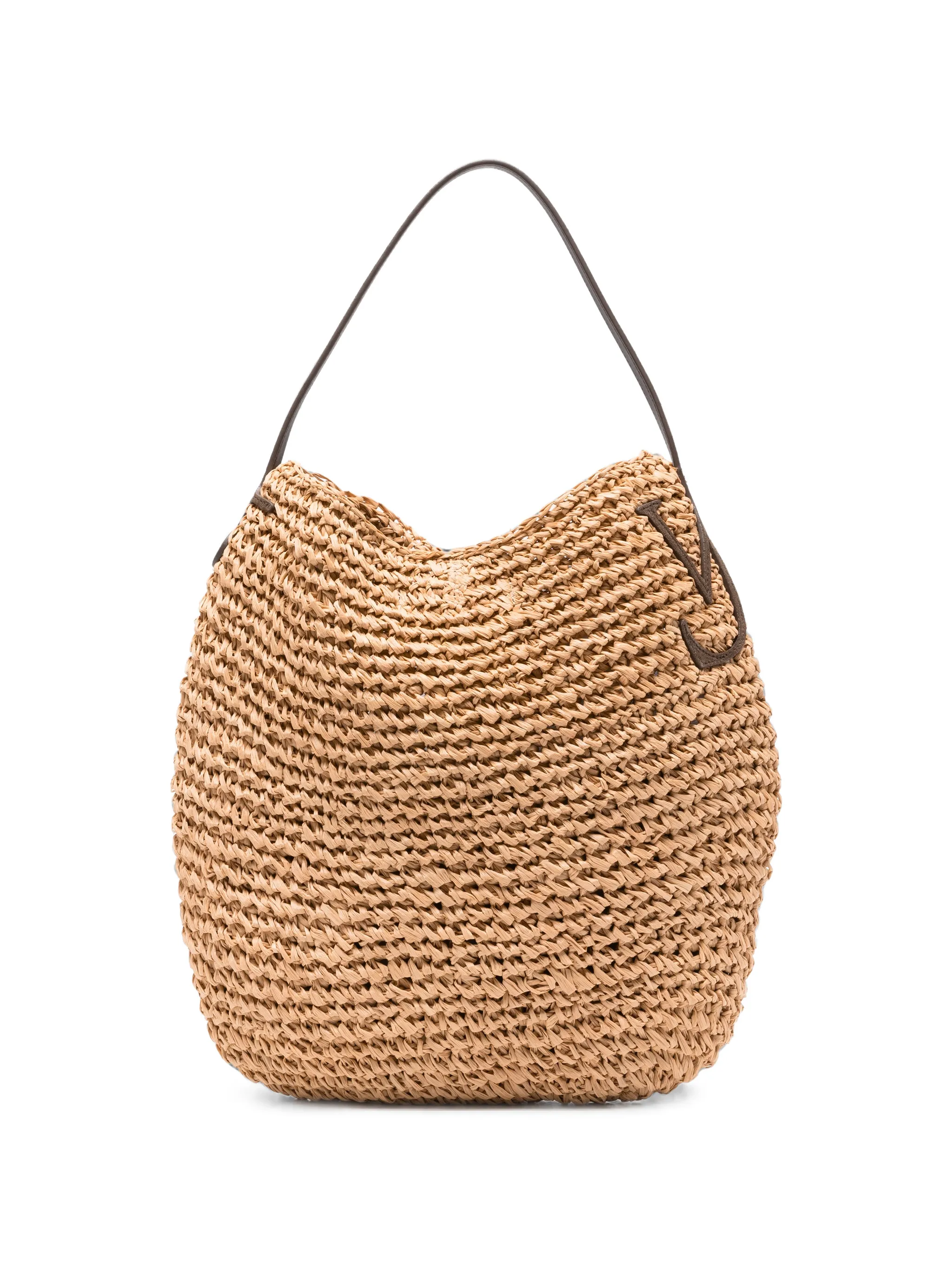 large Bulb raffia tote bag