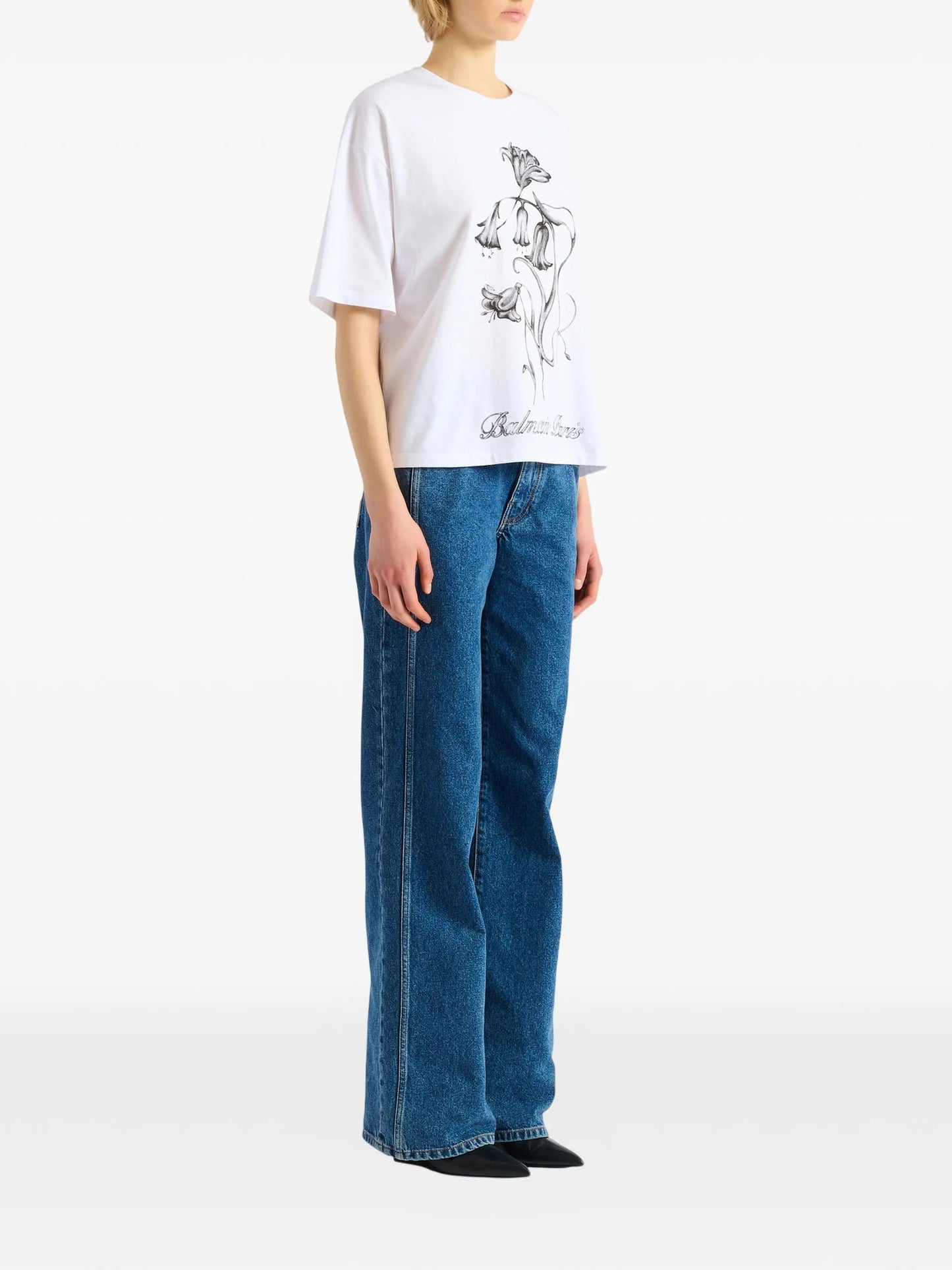 printed Balmain flower T-shirt
