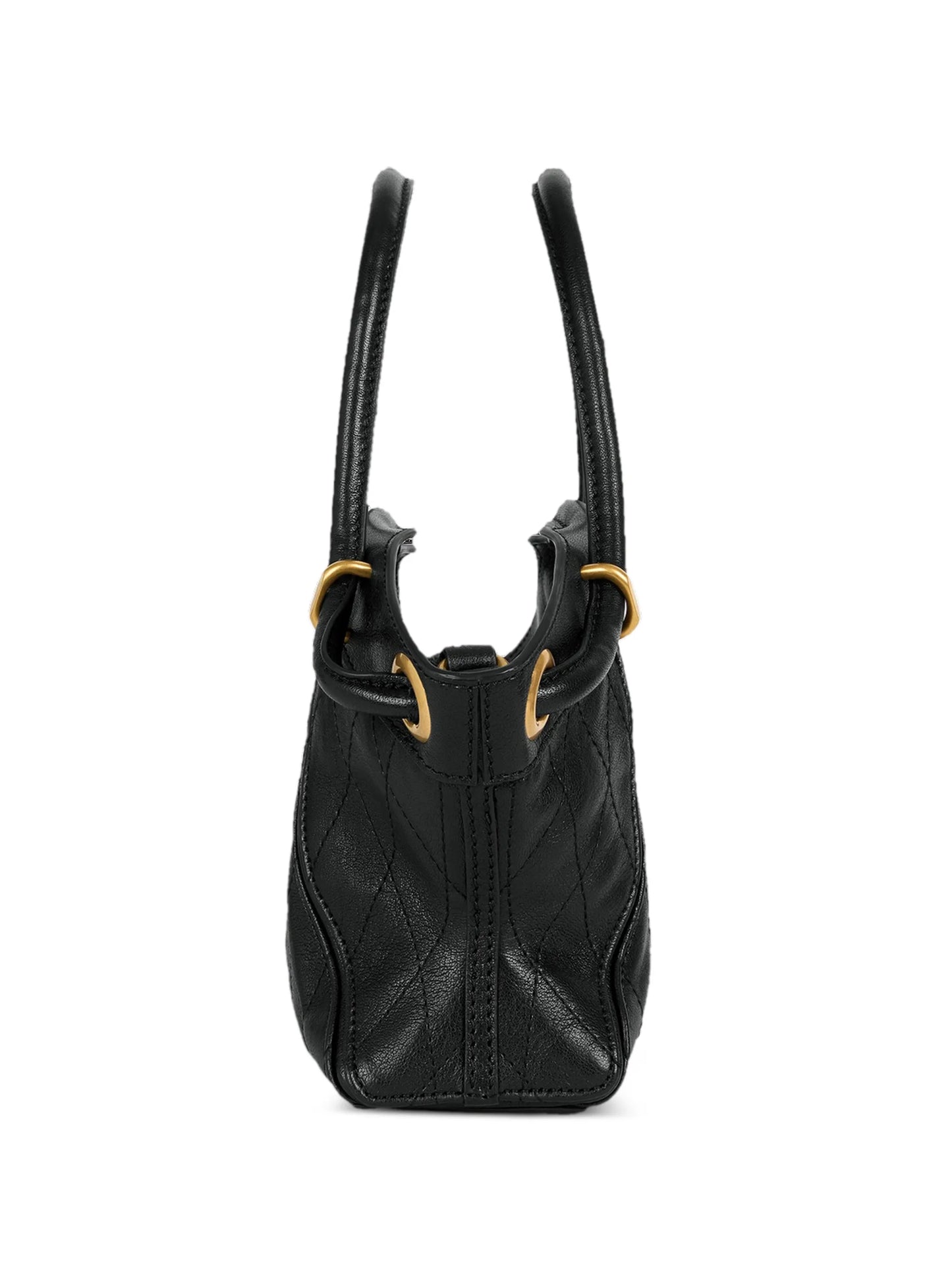 small tote in smooth topstitched leather
