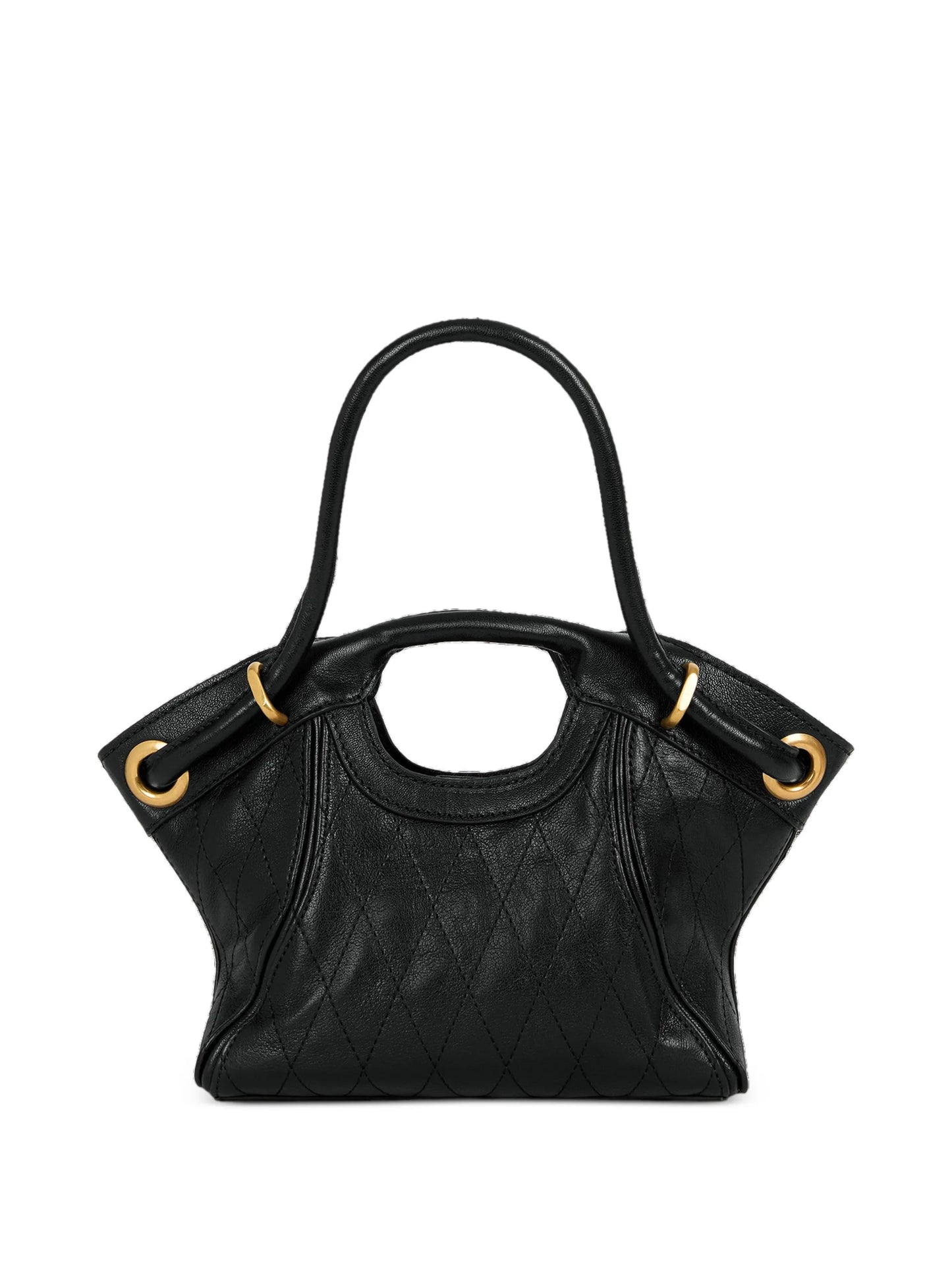 small tote in smooth topstitched leather
