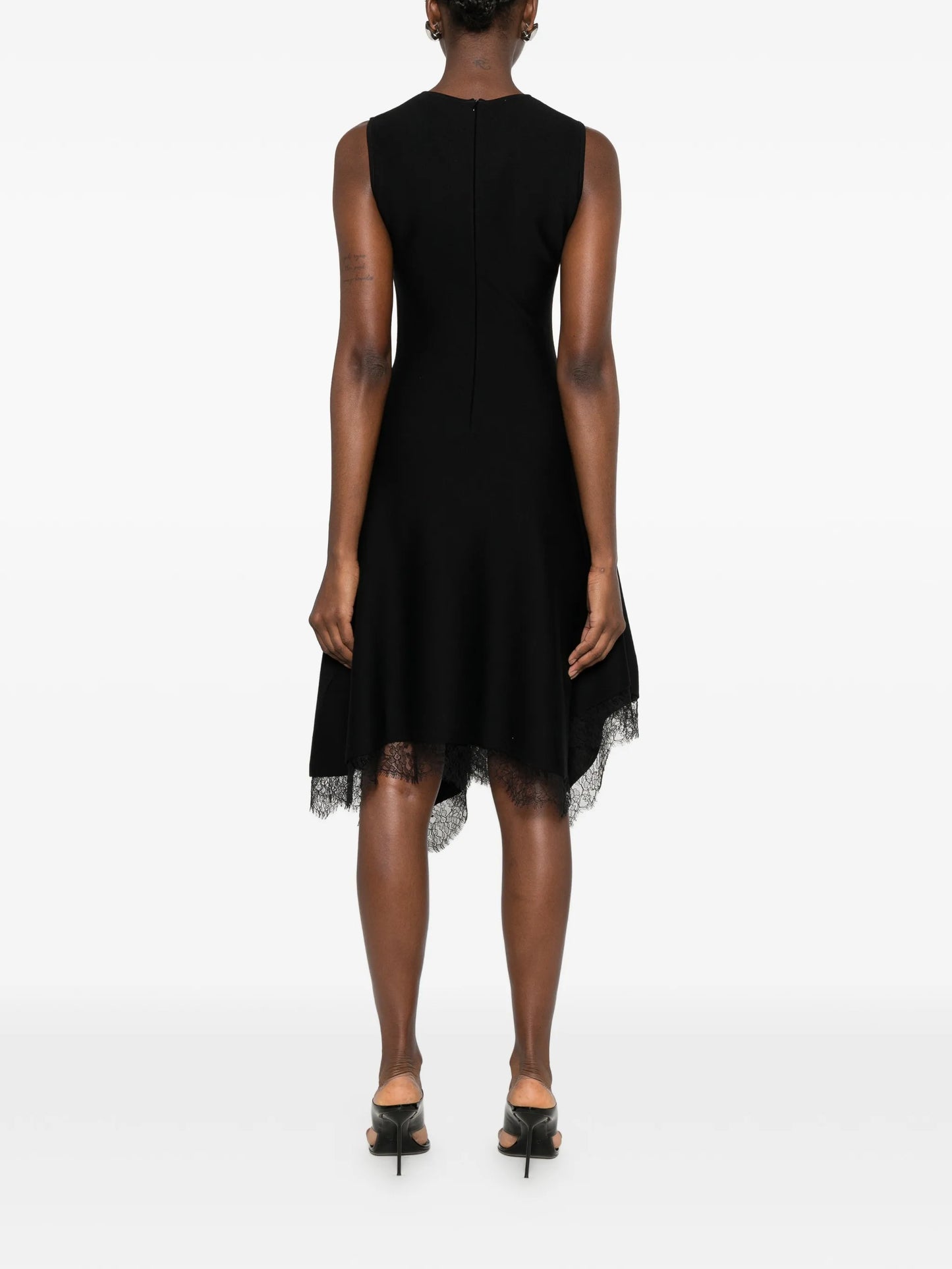 lace-trim asymmetric dress