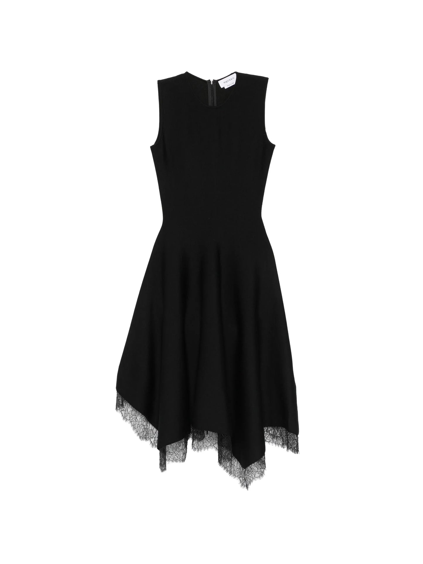 lace-trim asymmetric dress