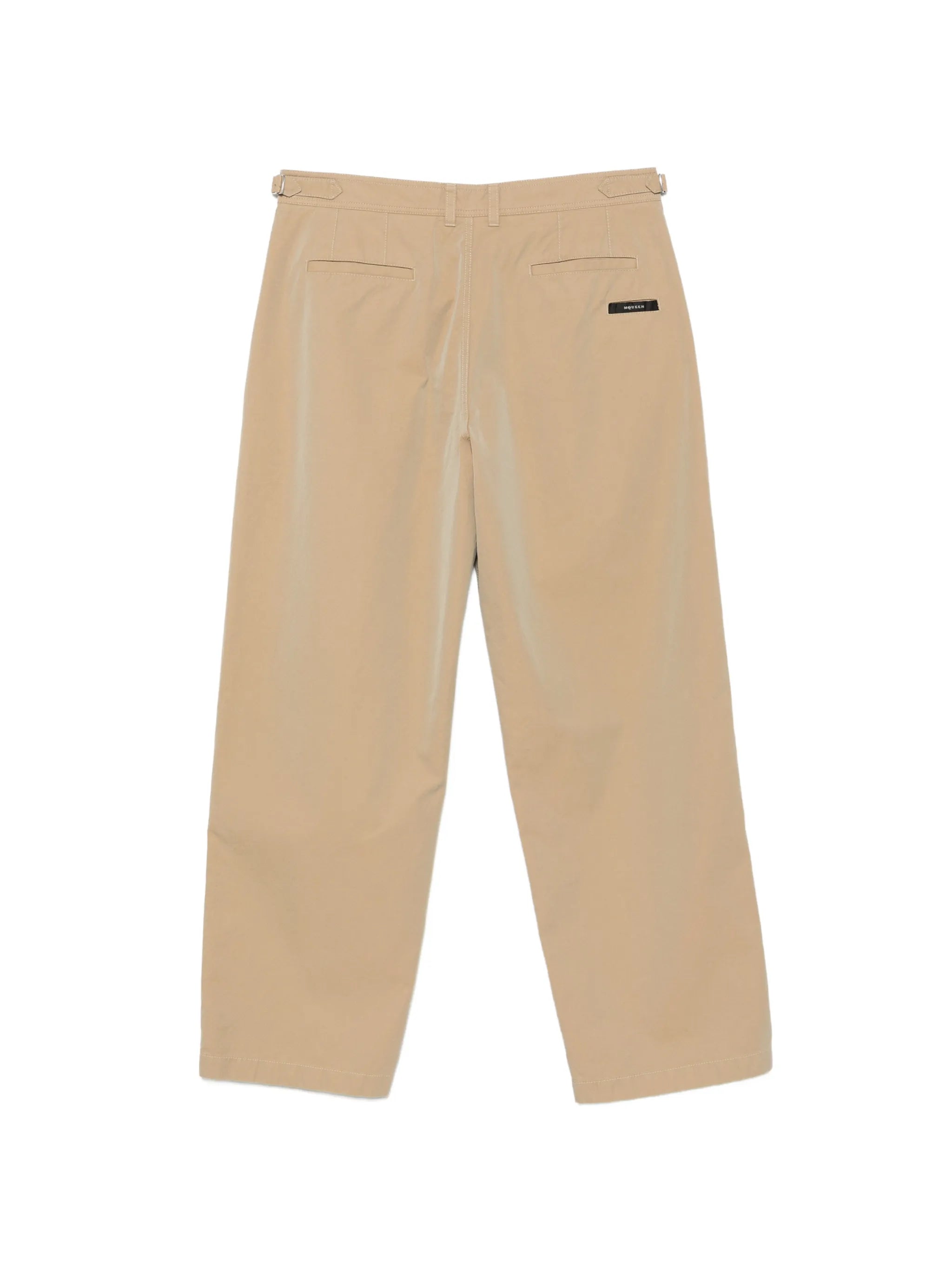 buckle-detail straight-leg trousers