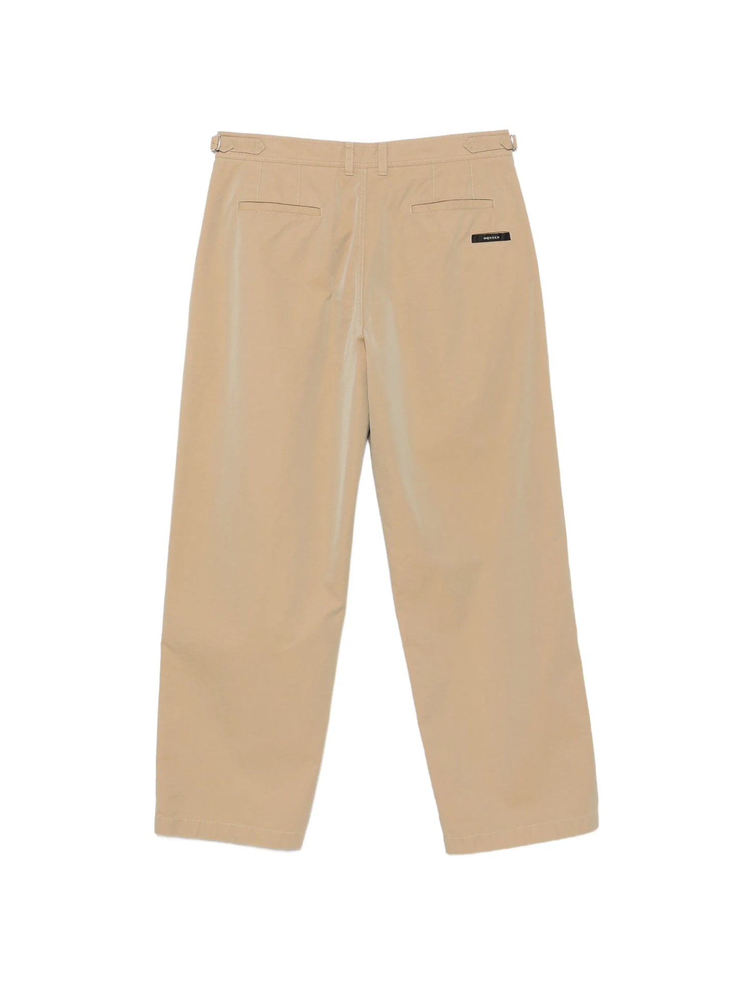buckle-detail straight-leg trousers