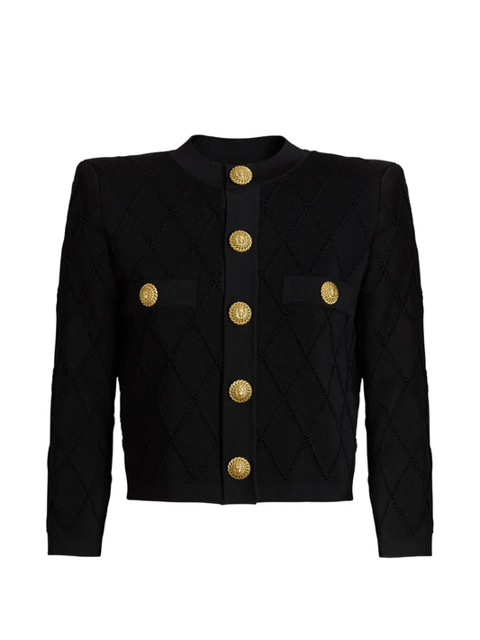 cropped knit cardigan