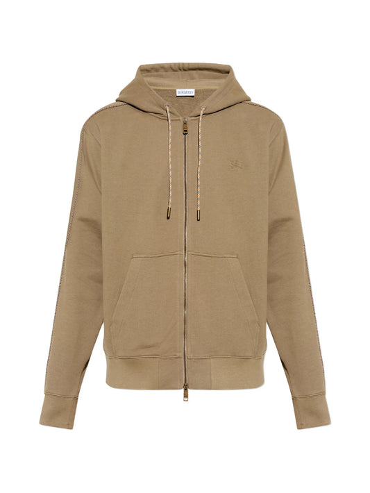 logo-embroidered zip-up hoodie