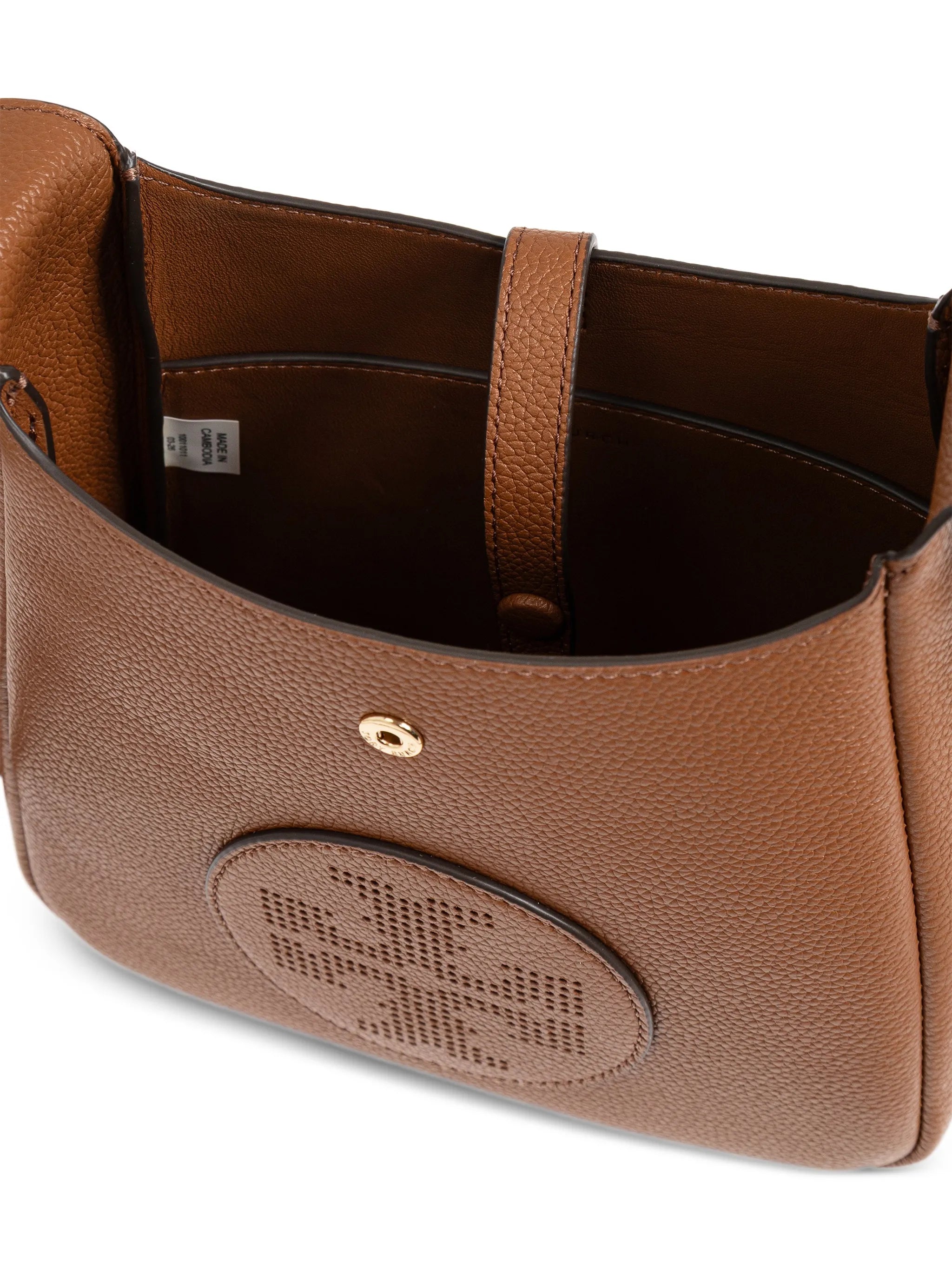 perforated-logo leather cross body bag