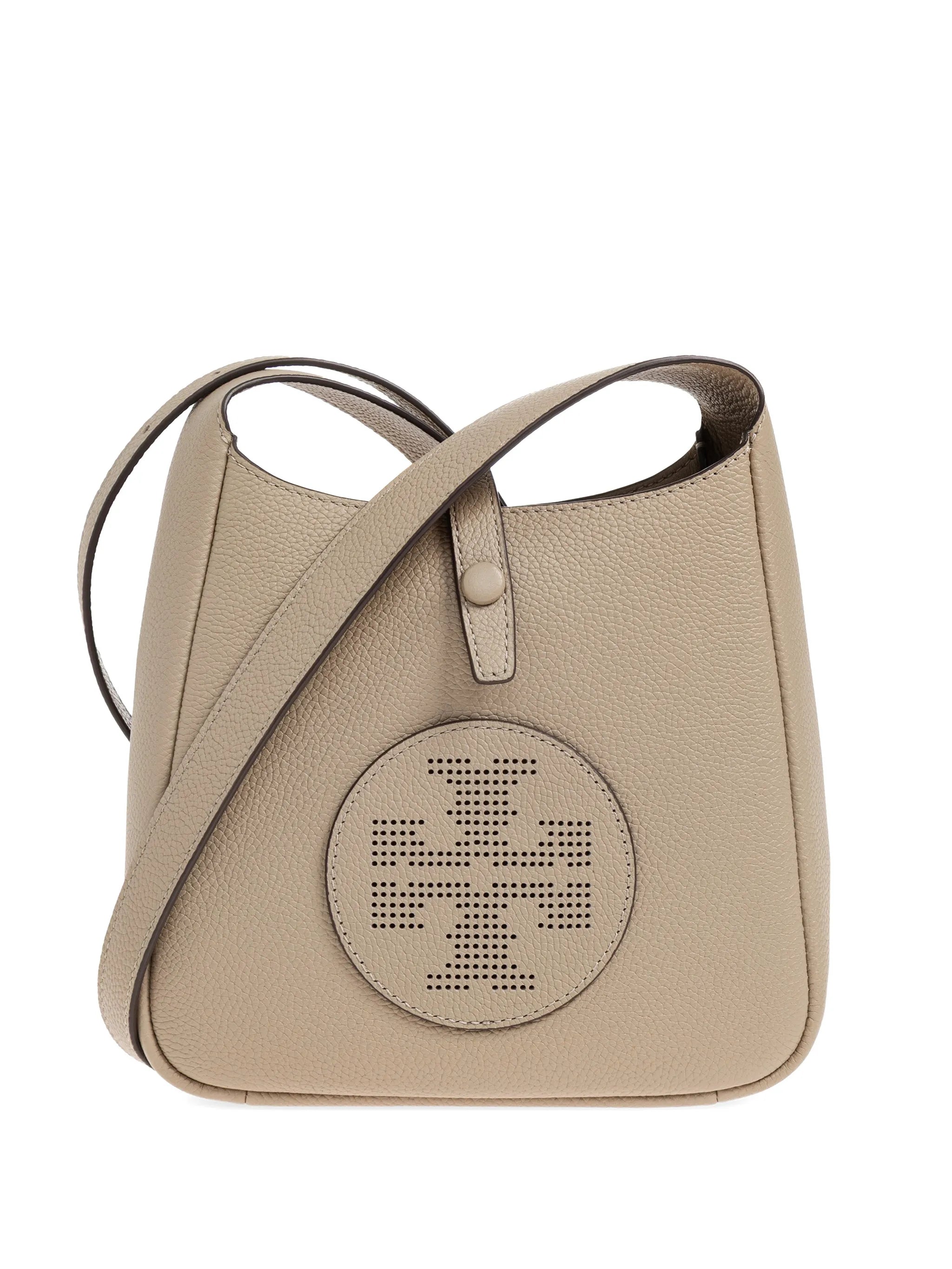 perforated-logo leather shoulder bag