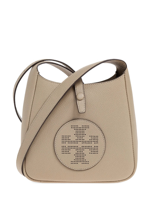 perforated-logo leather shoulder bag