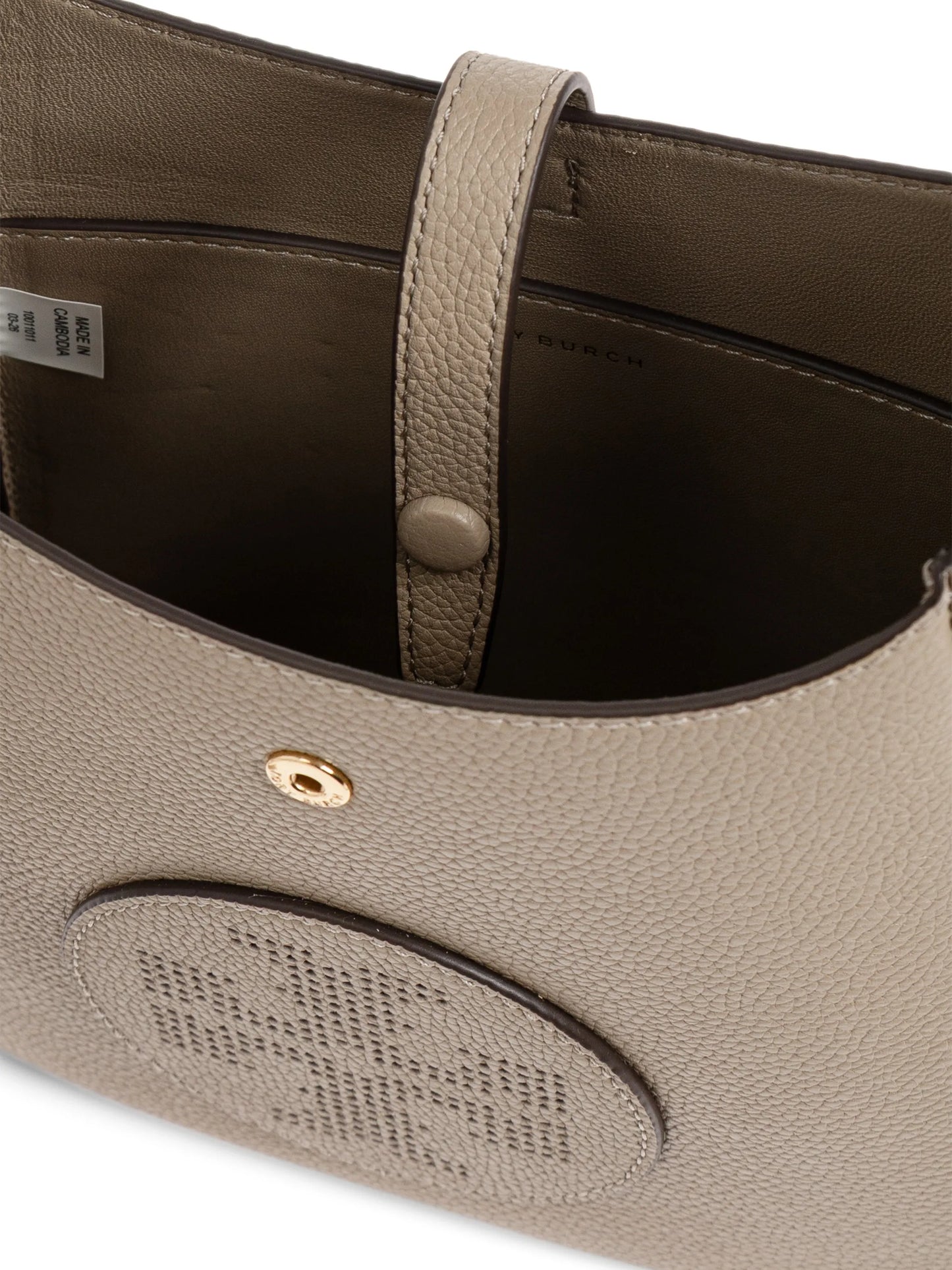 perforated-logo leather shoulder bag