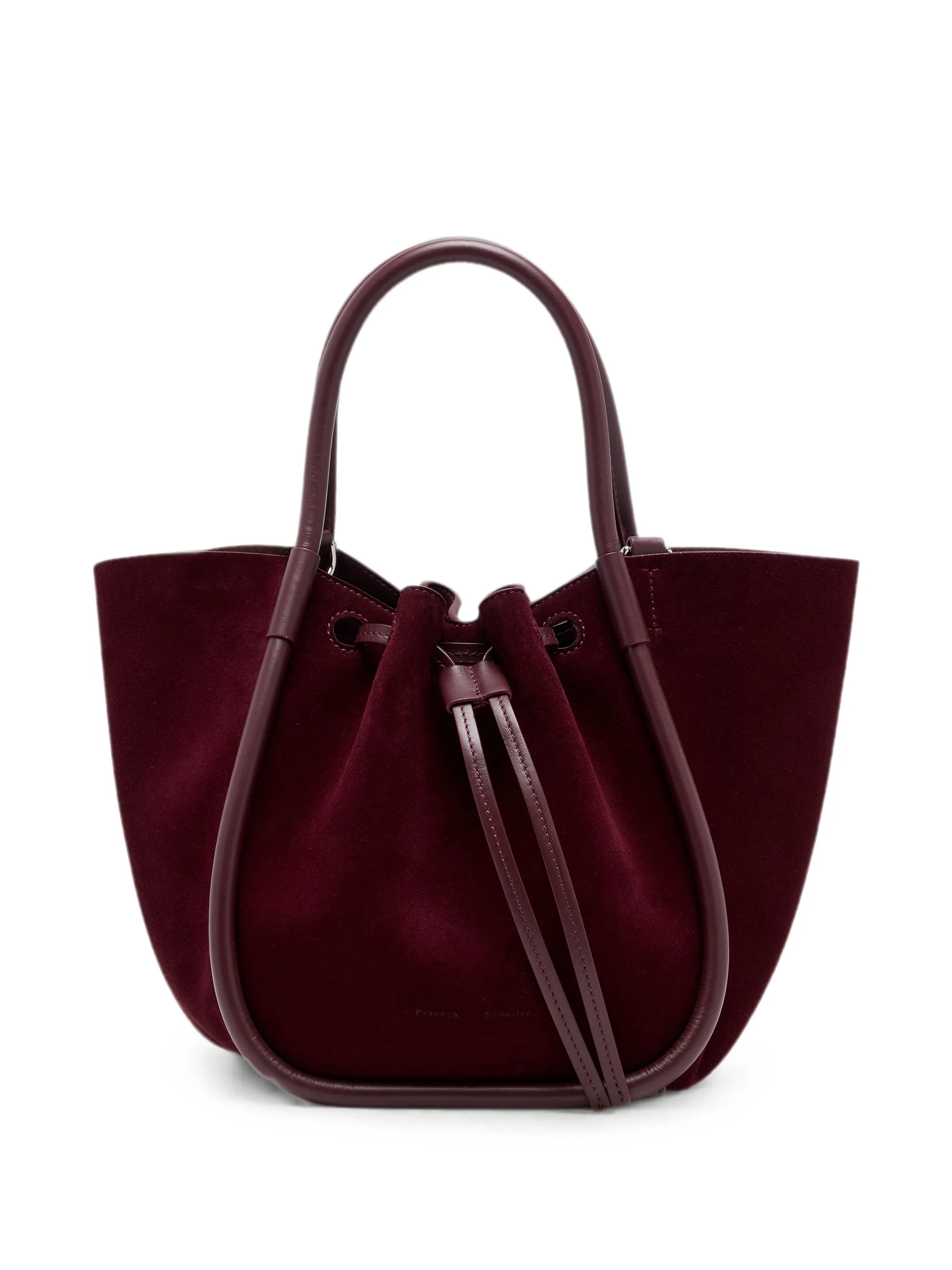 small Ruched tote in soft suede