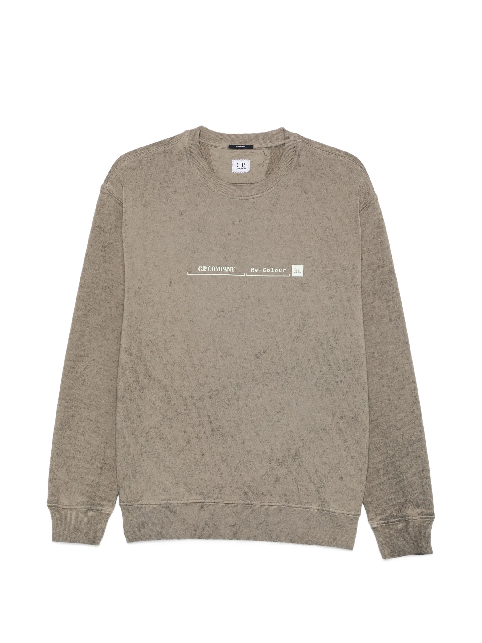 cotton fleece re-colour crewneck sweatshirt