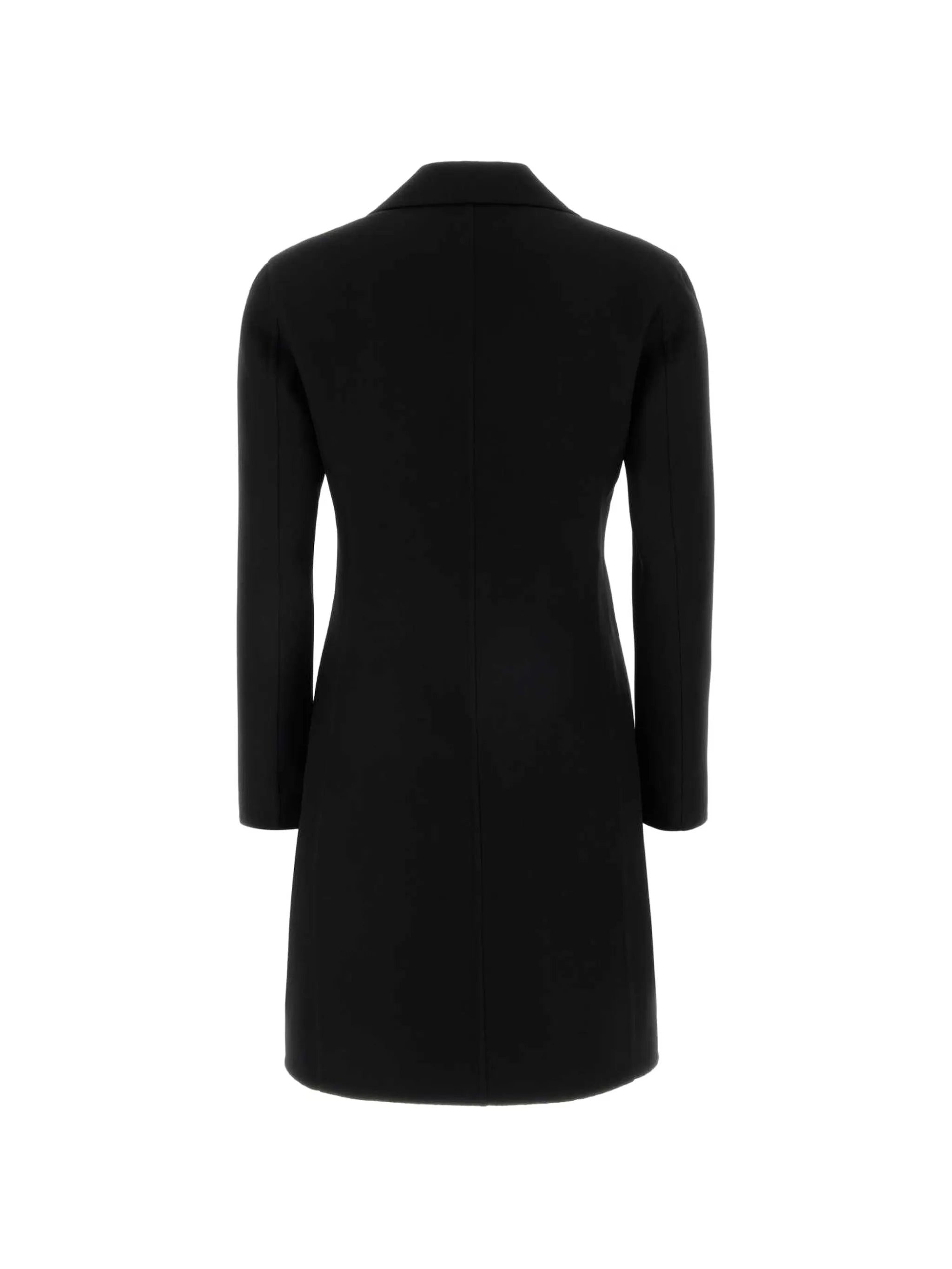 twill-weave single-breasted coat