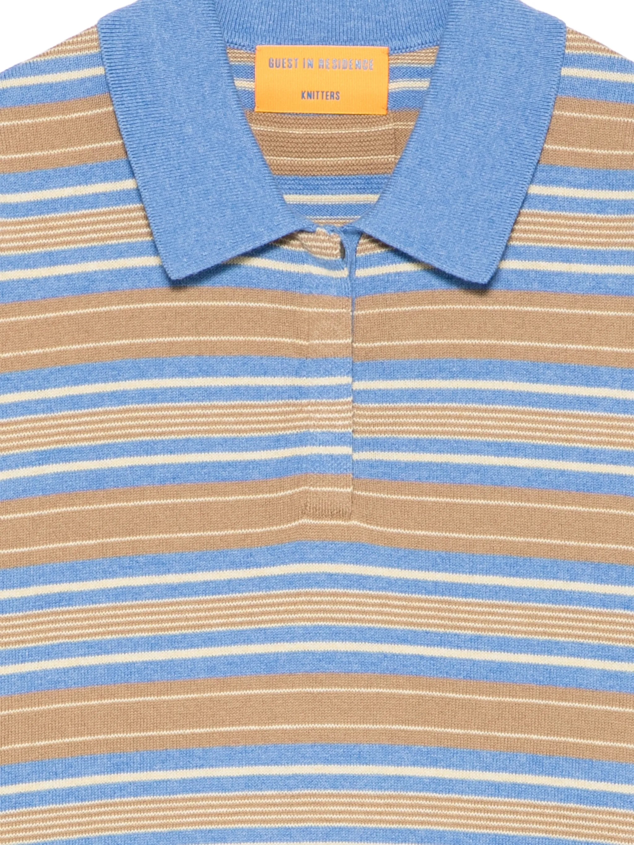 striped short-sleeve polo top