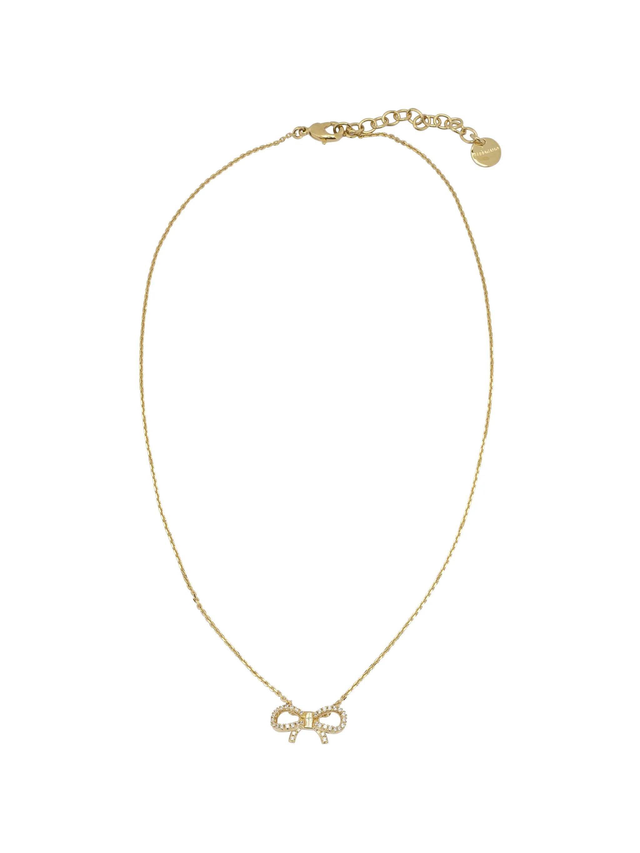 crystal-embellished bow necklace